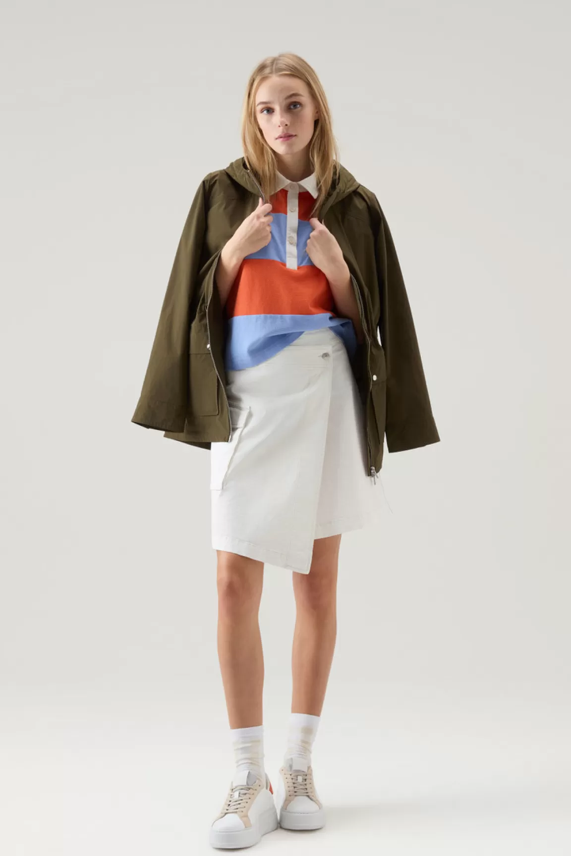 Donna Woolrich Vestiti e gonne>Gonna Cargo A Portafoglio Tinta In Capo In Twill Di Cotone
