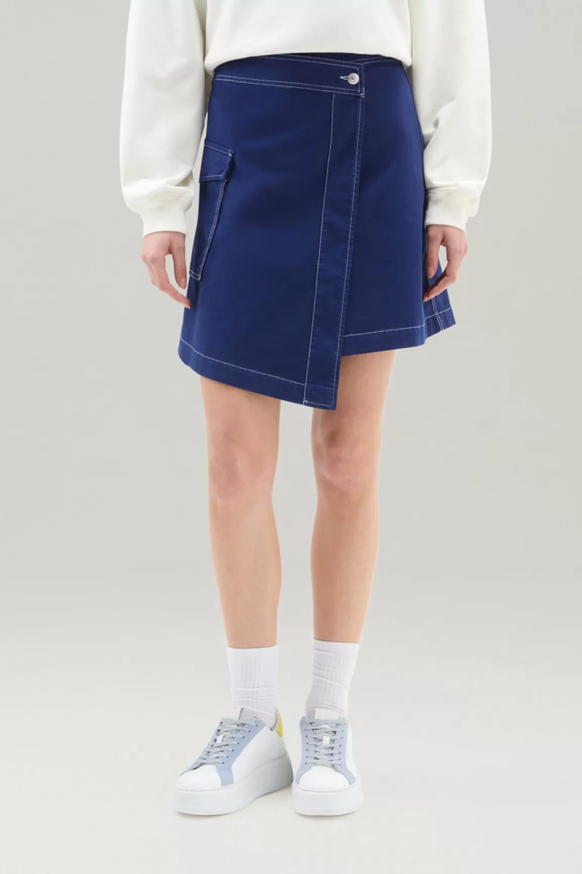 Donna Woolrich Vestiti e gonne>Gonna Cargo A Portafoglio Tinta In Capo In Twill Di Cotone