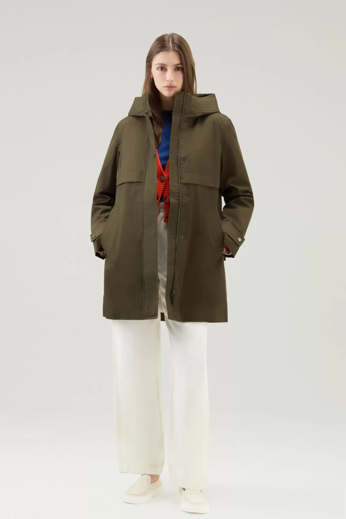 Donna Woolrich Parka>Havice Parka Leggero In Best Cotton