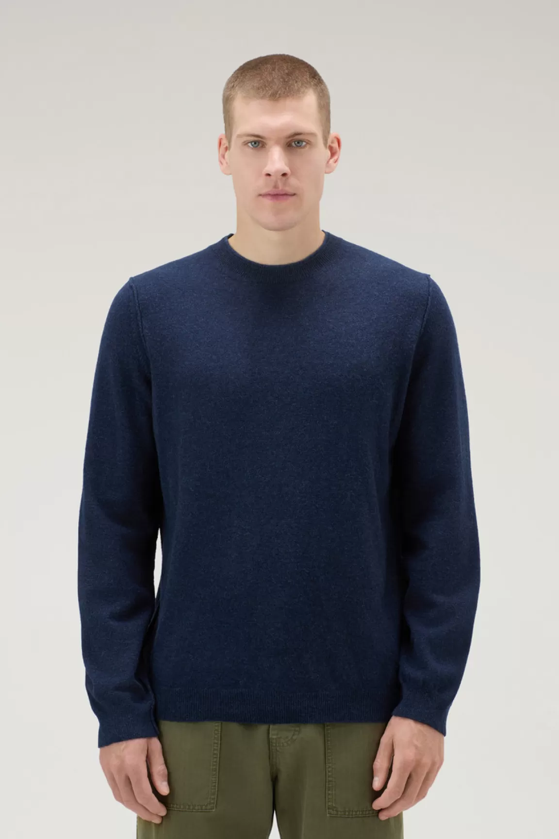 Uomo Woolrich Maglieria>Maglia Girocollo In Misto Lana Merino