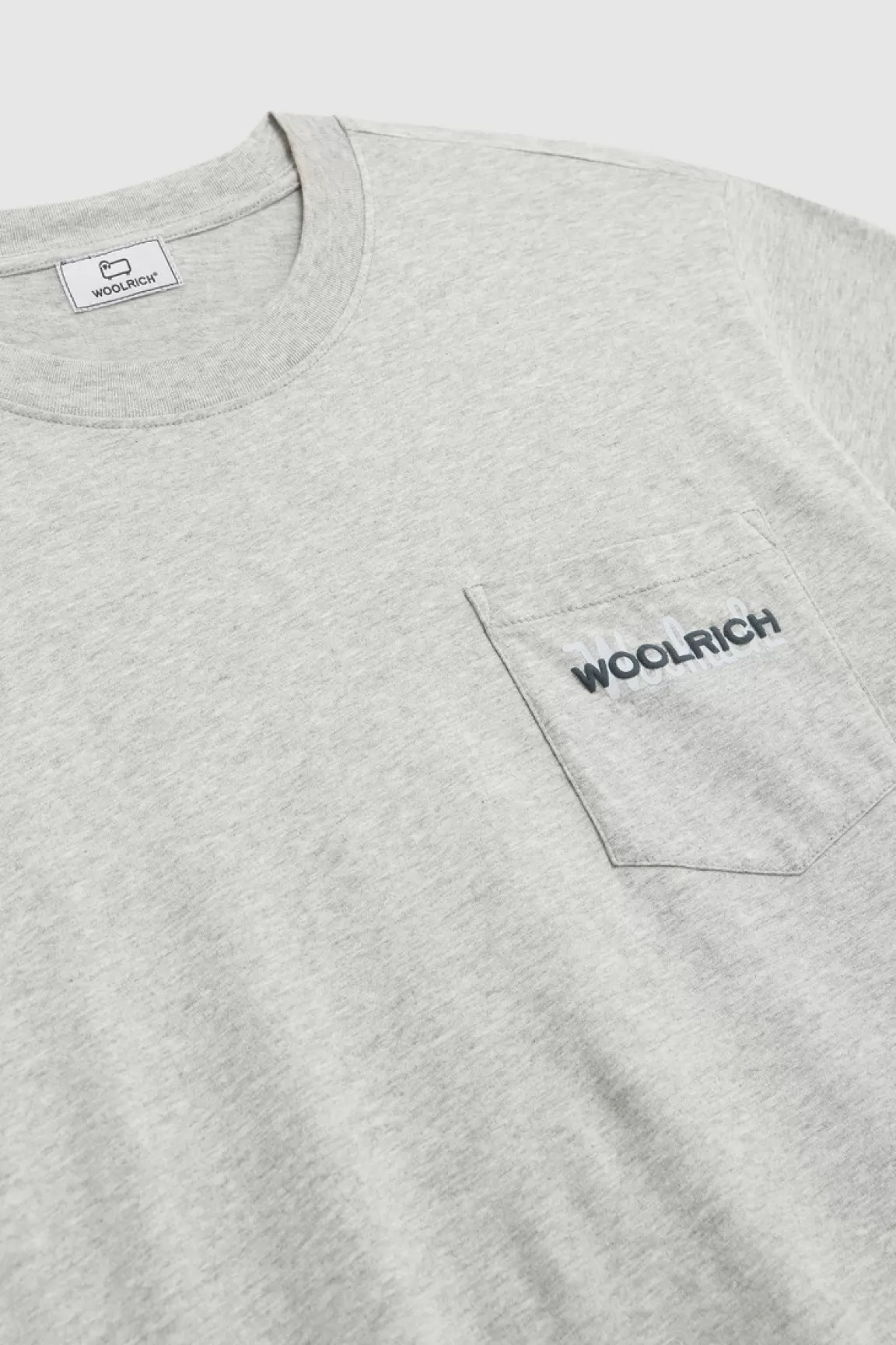 Uomo Woolrich T-shirt>Maglietta Con Taschino E Logo In Rilievo