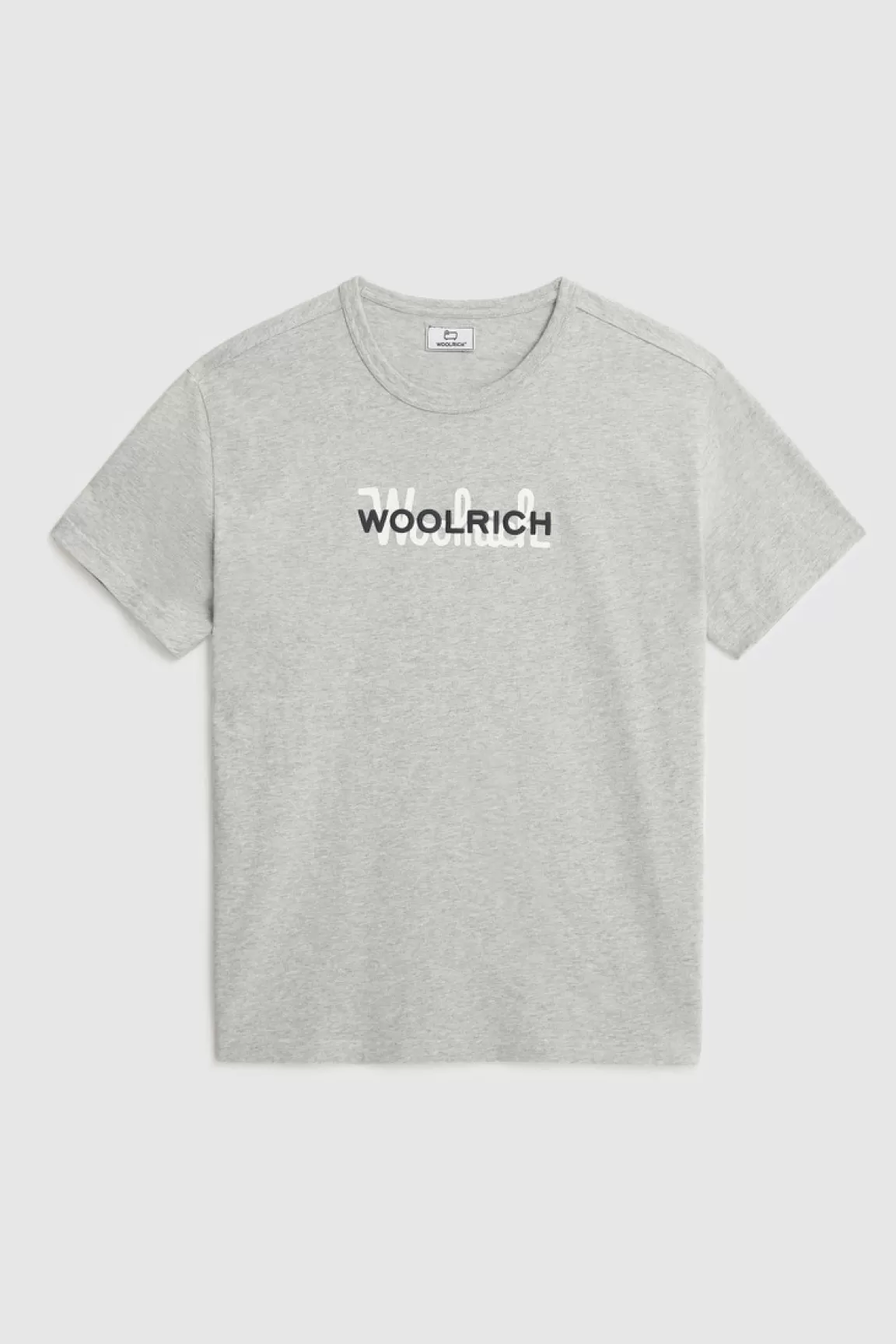 Uomo Woolrich T-shirt>Maglietta In Puro Cotone Con Maxi Logo