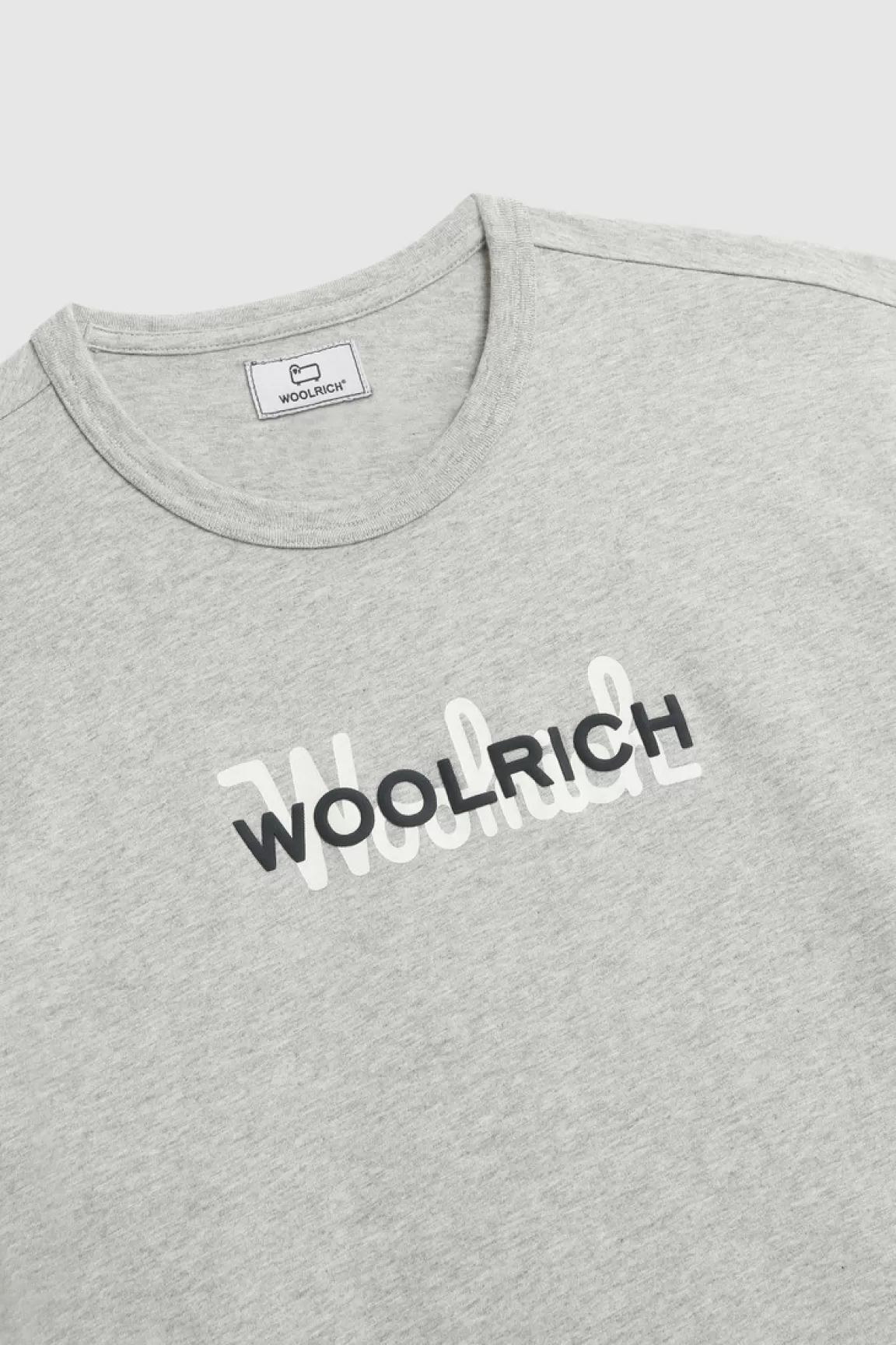 Uomo Woolrich T-shirt>Maglietta In Puro Cotone Con Maxi Logo