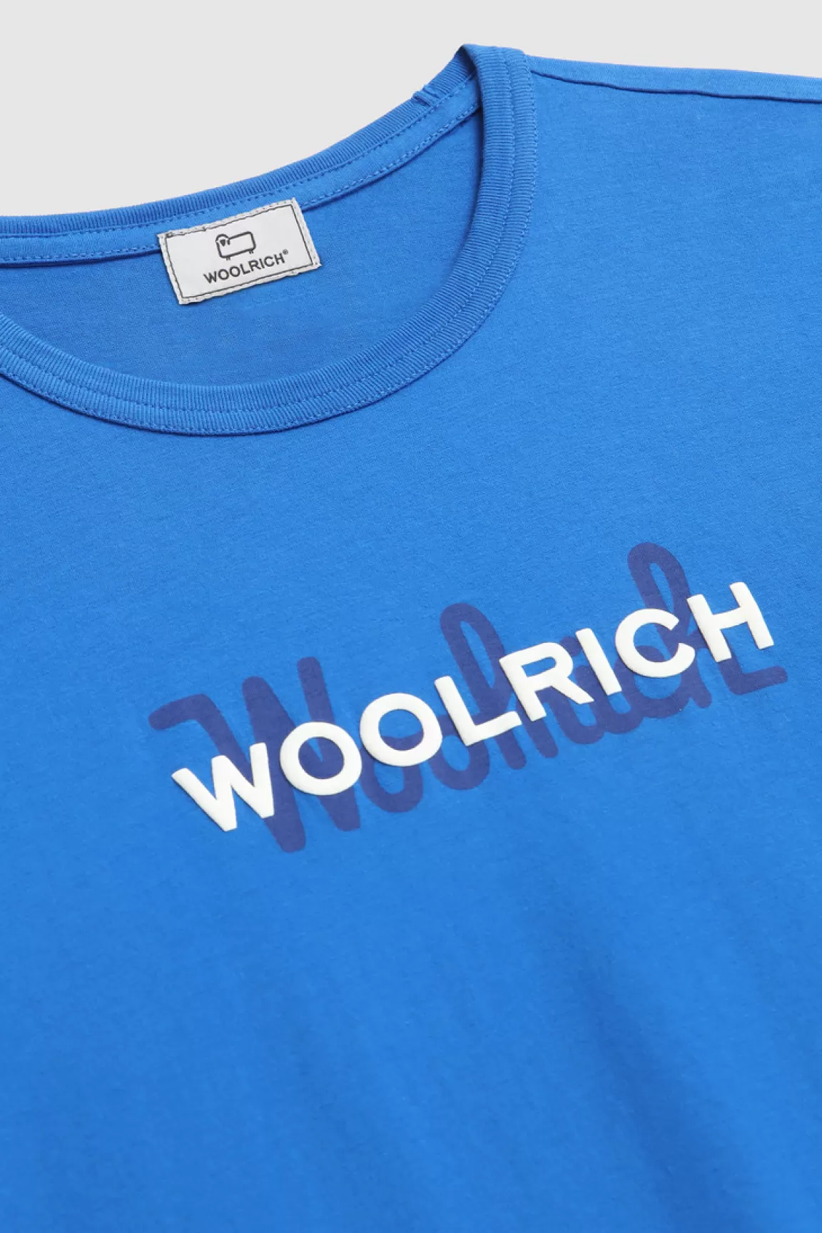 Uomo Woolrich T-shirt>Maglietta In Puro Cotone Con Maxi Logo