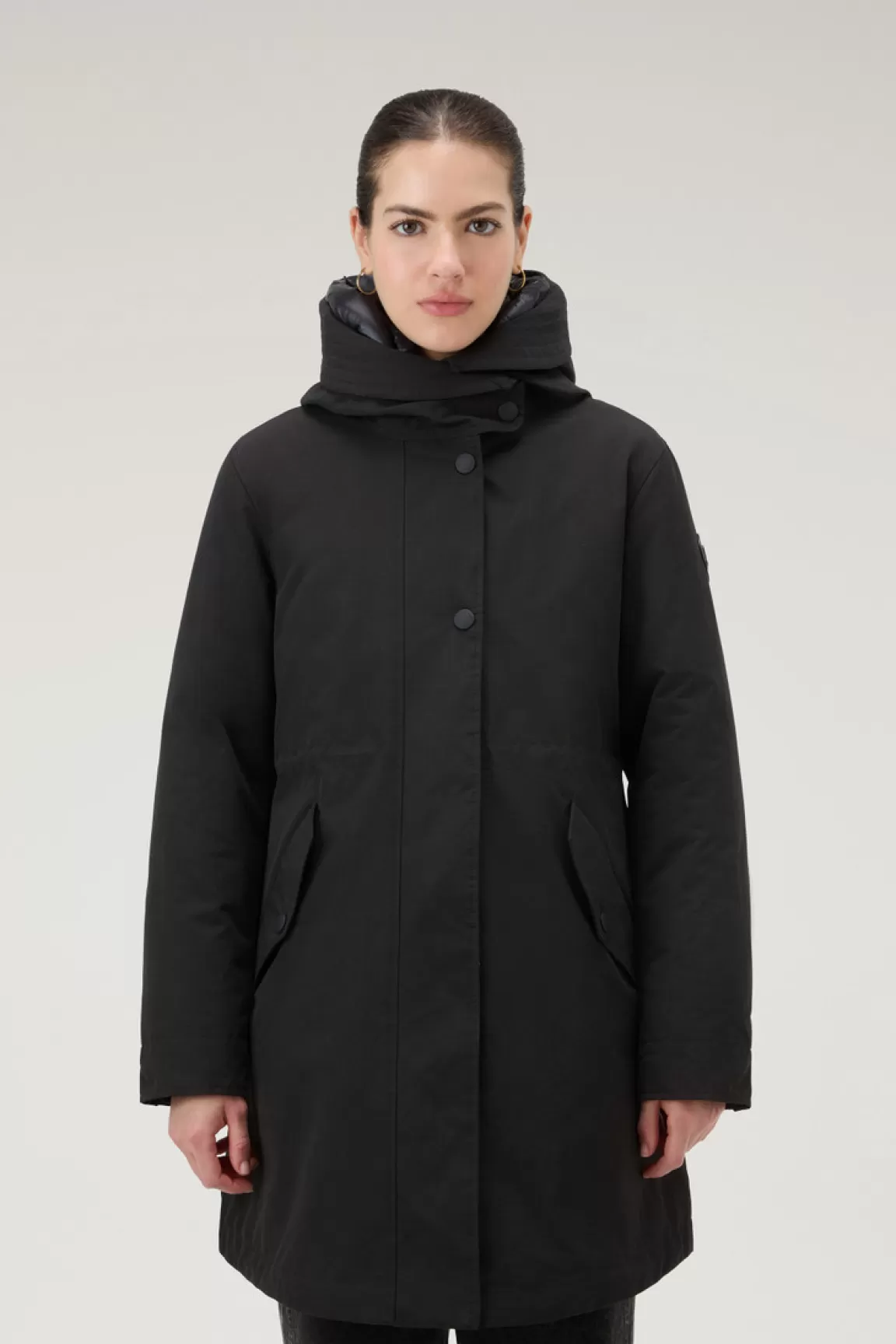 Donna Woolrich Parka>Military Parka 3 In 1 In Ramar Cloth Con Giacca Trapuntata Removibile