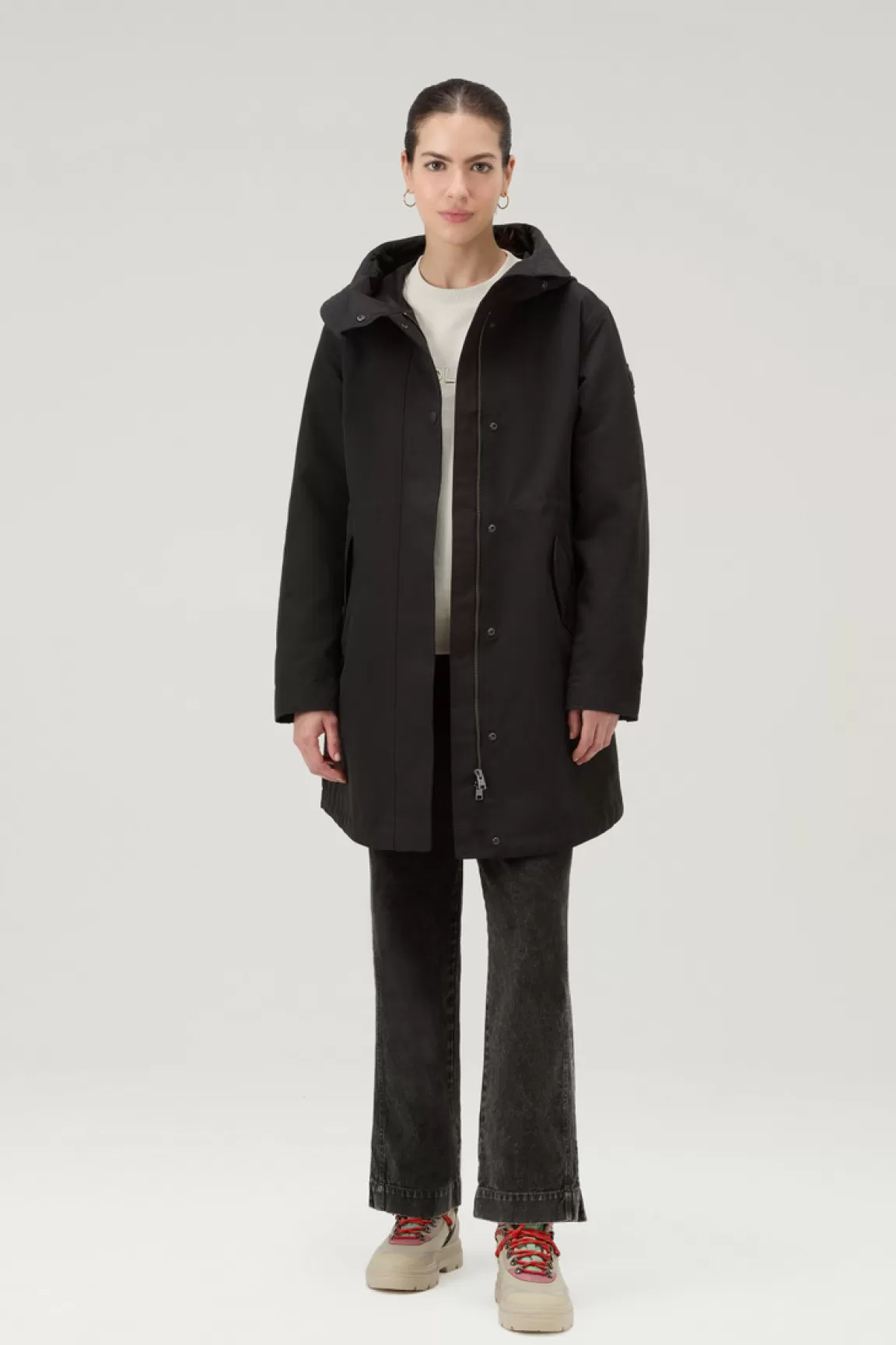 Donna Woolrich Parka>Military Parka 3 In 1 In Ramar Cloth Con Giacca Trapuntata Removibile