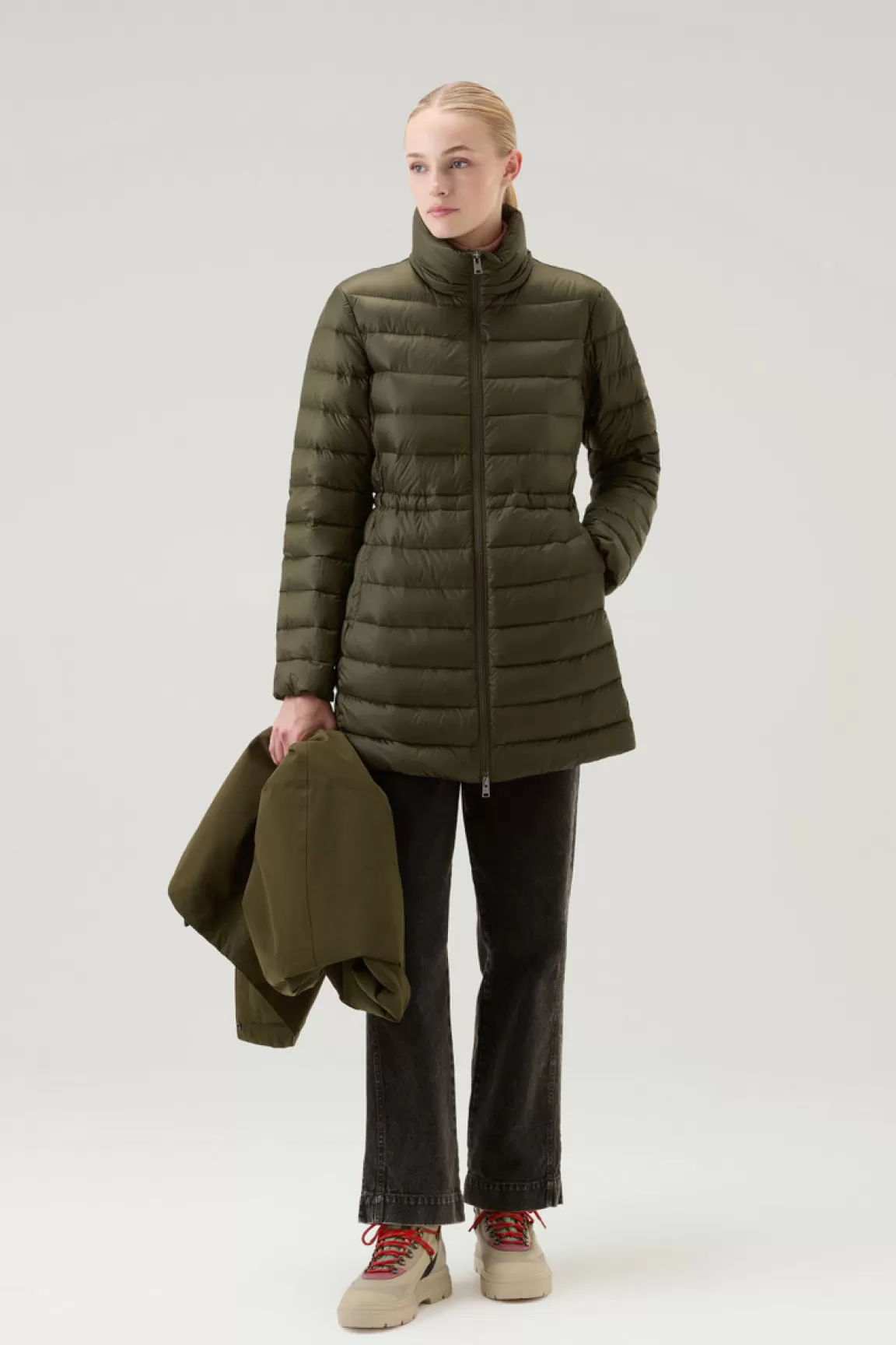 Donna Woolrich Parka>Military Parka 3 In 1 In Ramar Cloth Con Giacca Trapuntata Removibile