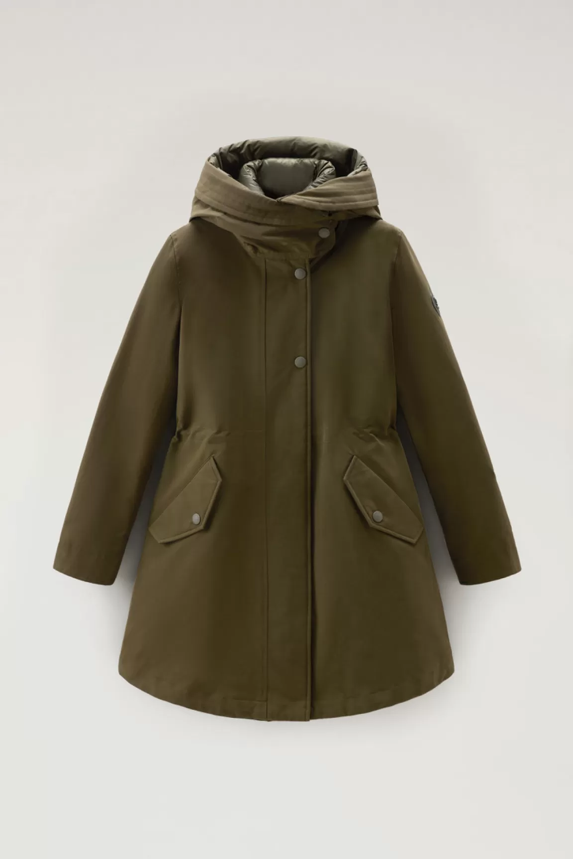 Donna Woolrich Parka>Military Parka 3 In 1 In Ramar Cloth Con Giacca Trapuntata Removibile