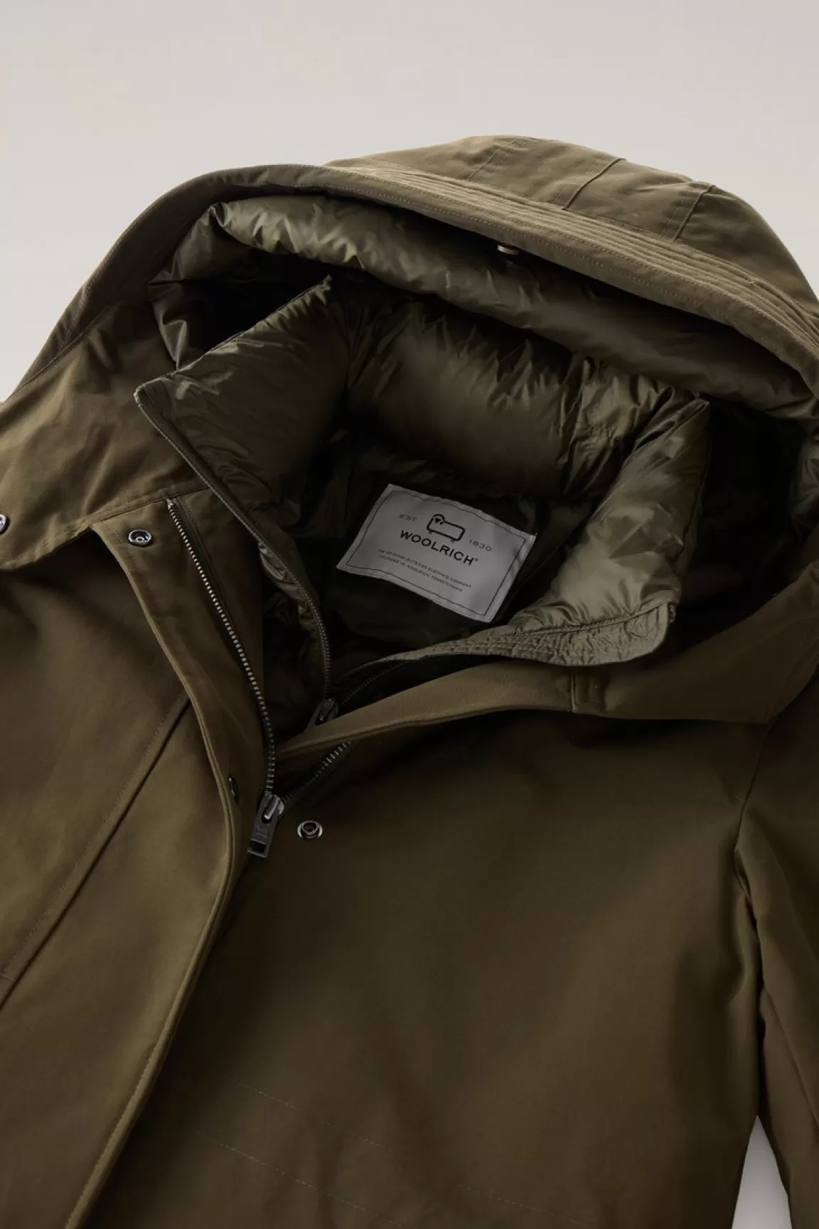 Donna Woolrich Parka>Military Parka 3 In 1 In Ramar Cloth Con Giacca Trapuntata Removibile