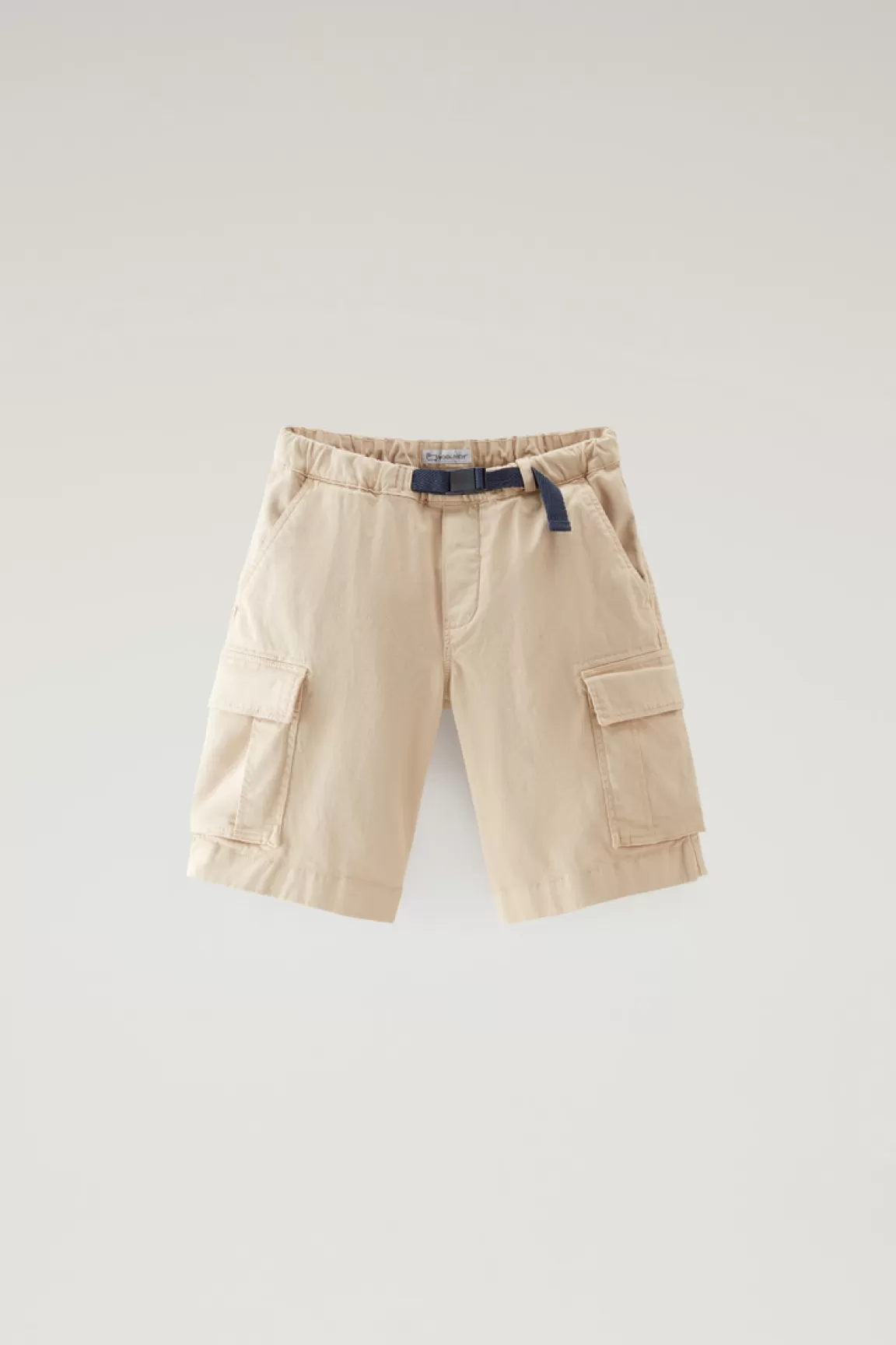 Bambino Woolrich Abbigliamento>Pantaloncini Cargo Da Bambino Tinti In Capo In Cotone Elasticizzato