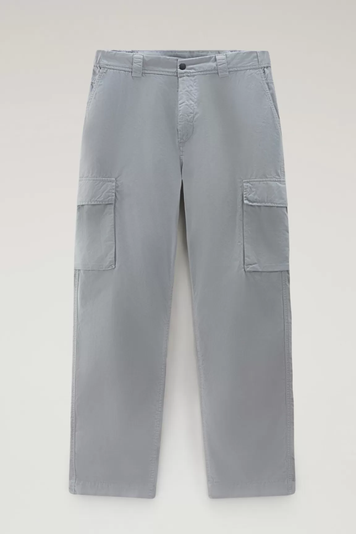 Uomo Woolrich Pantaloni e pantaloncini>Pantaloni Cargo Tinti In Capo In Gabardina Di Puro Cotone