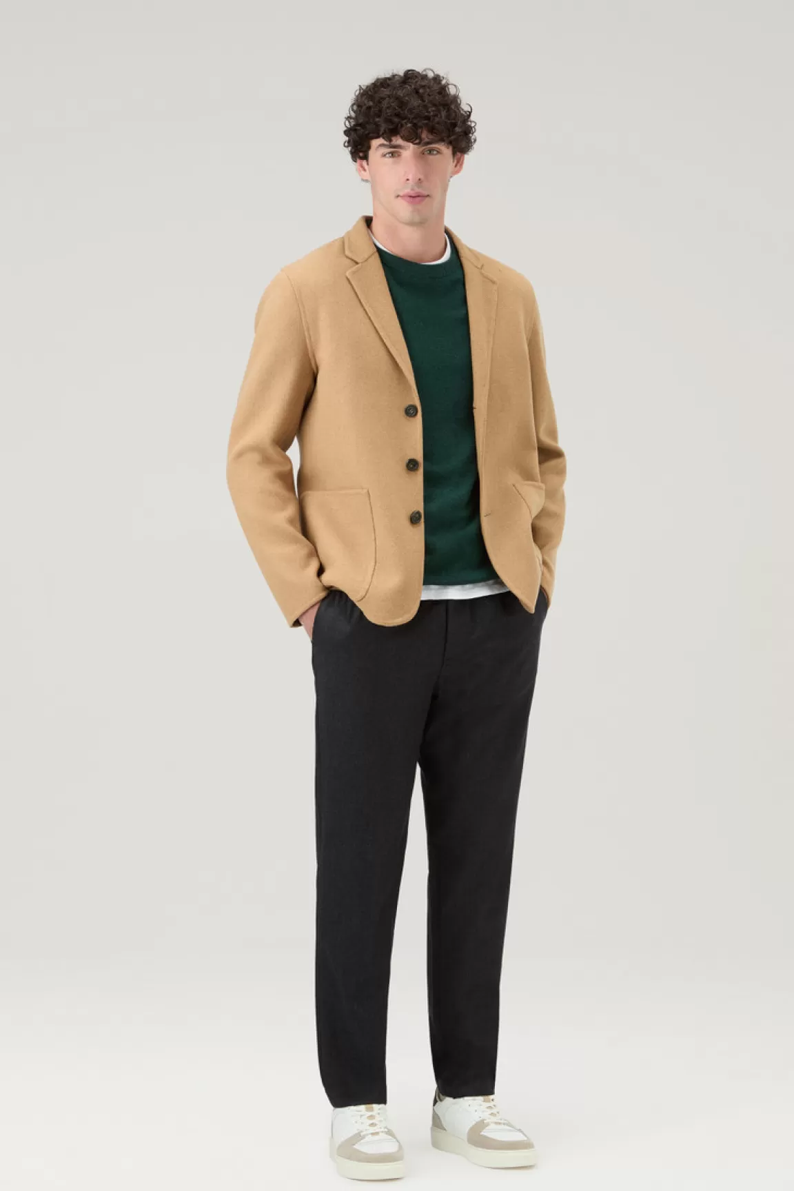 Uomo Woolrich Pantaloni e pantaloncini>Pantaloni In Flanella Di Lana Vergine Vitale Barberis Canonico