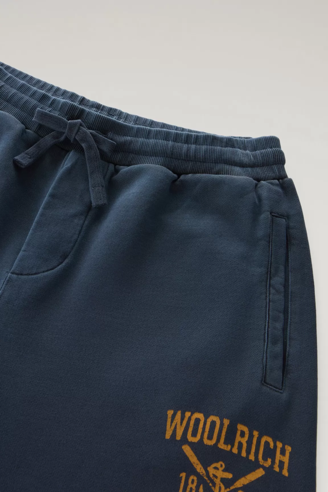 Uomo Woolrich Pantaloni e pantaloncini>Pantaloni Sportivi Tinti In Capo In Puro Cotone Felpato