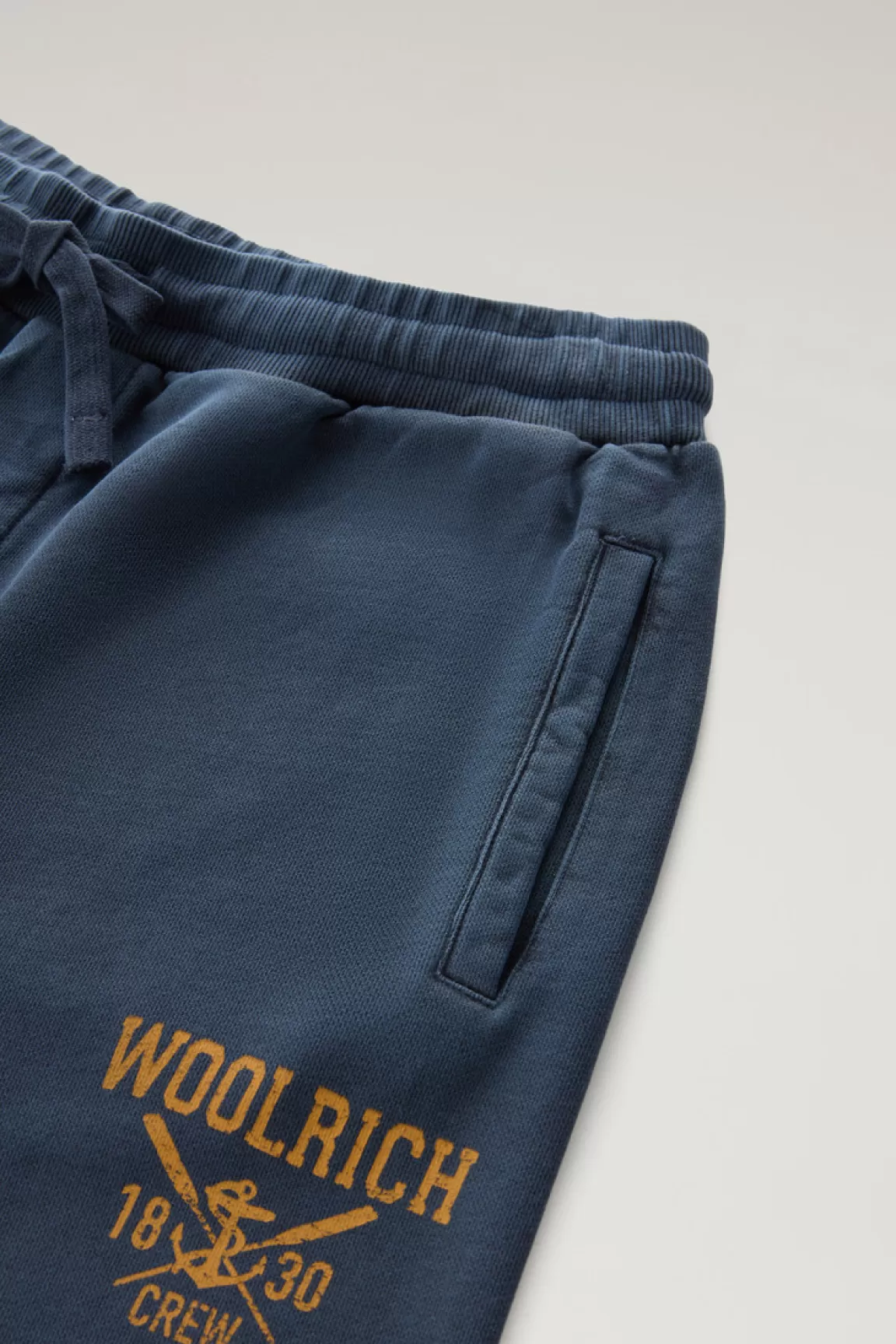 Uomo Woolrich Pantaloni e pantaloncini>Pantaloni Sportivi Tinti In Capo In Puro Cotone Felpato
