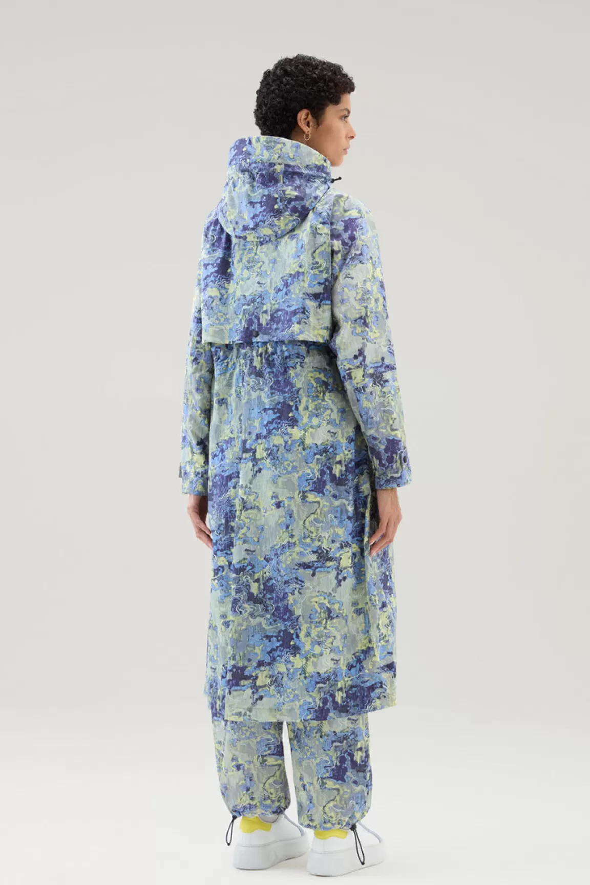 Donna Woolrich Parka>Parka Con Cappuccio In Tessuto CORDURA Stampato