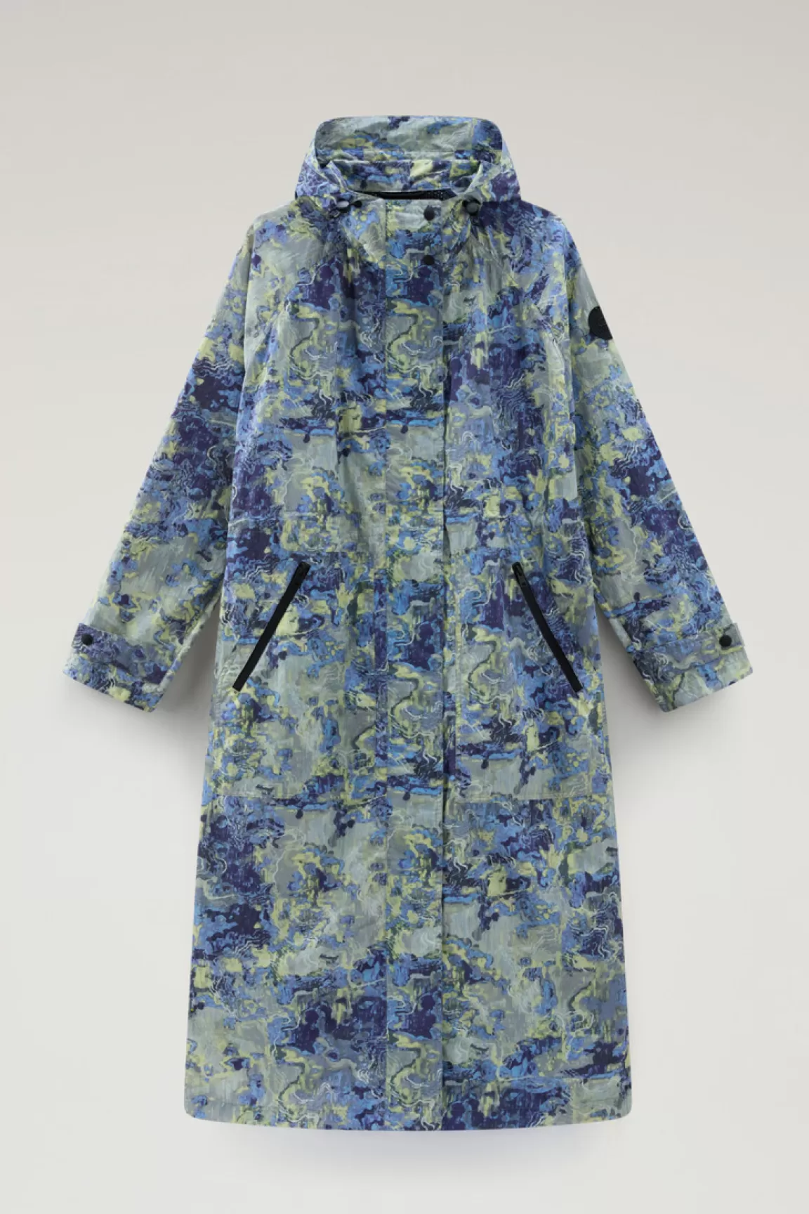 Donna Woolrich Parka>Parka Con Cappuccio In Tessuto CORDURA Stampato