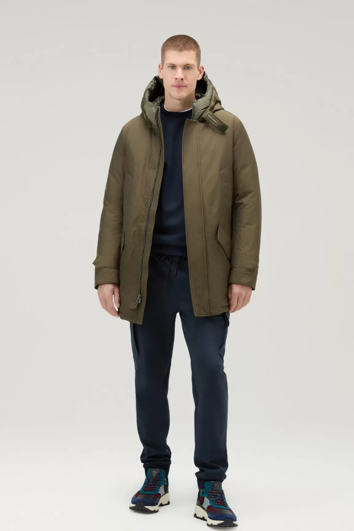 Uomo Woolrich Parka>Polar Parka In Ramar Cloth Con Collo Alto