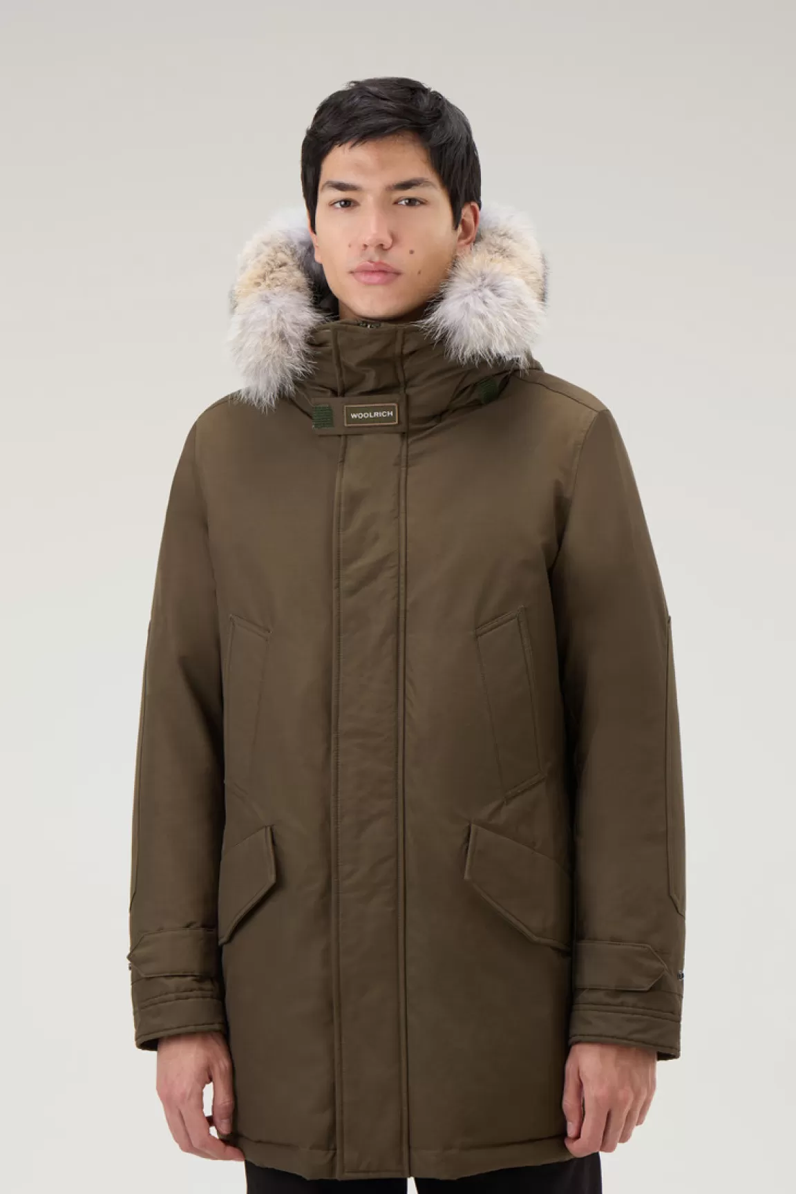 Uomo Woolrich Parka>Polar Parka In Ramar Cloth Con Collo Alto E Bordo In Pelliccia