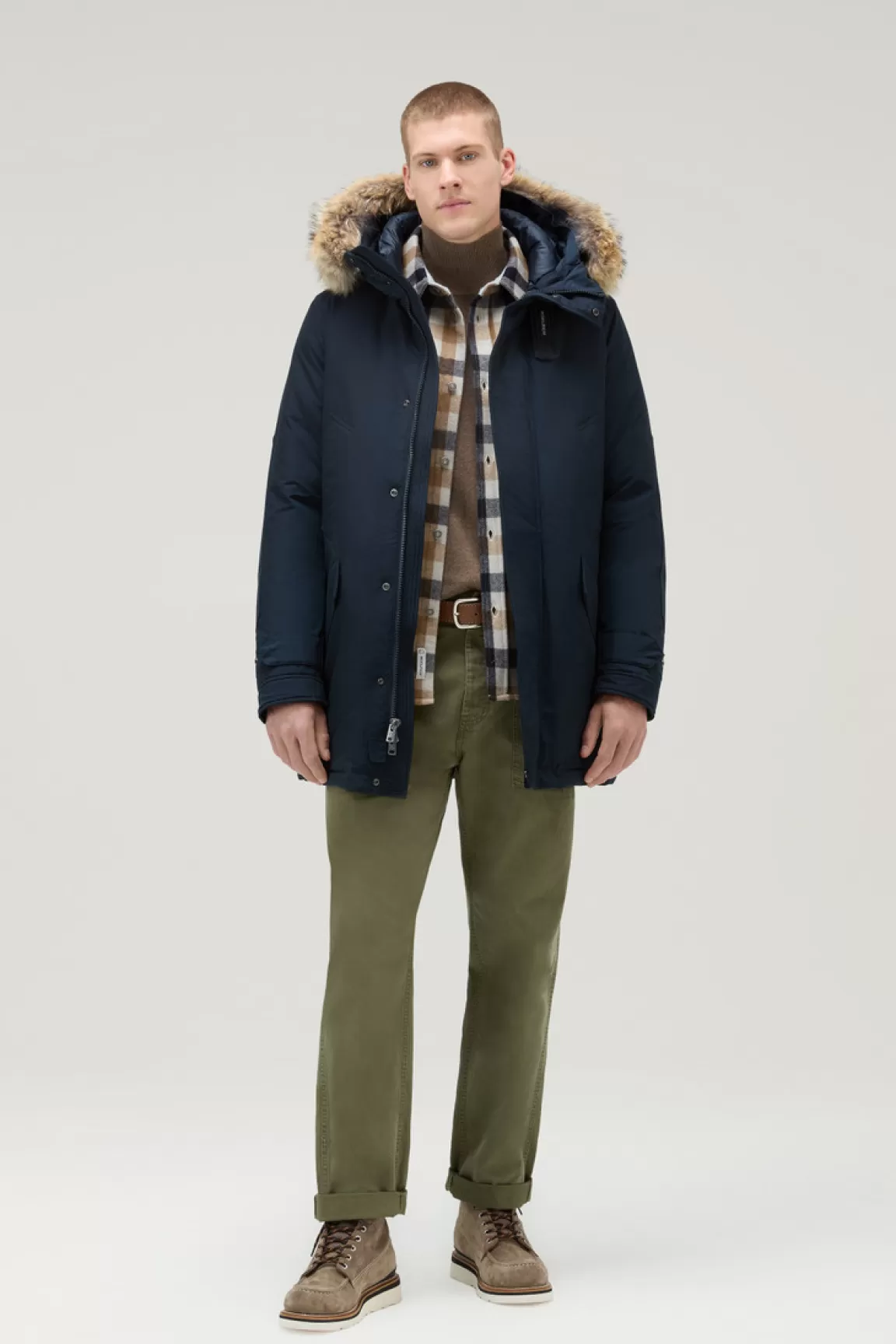 Uomo Woolrich Parka>Polar Parka In Ramar Cloth Con Collo Alto E Bordo In Pelliccia