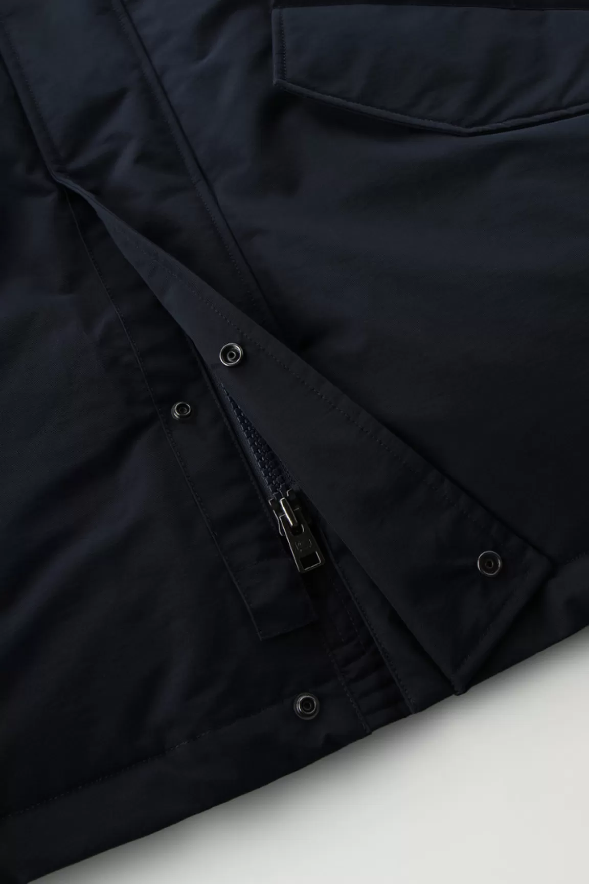 Uomo Woolrich Parka>Polar Parka In Ramar Cloth Con Collo Alto E Bordo In Pelliccia