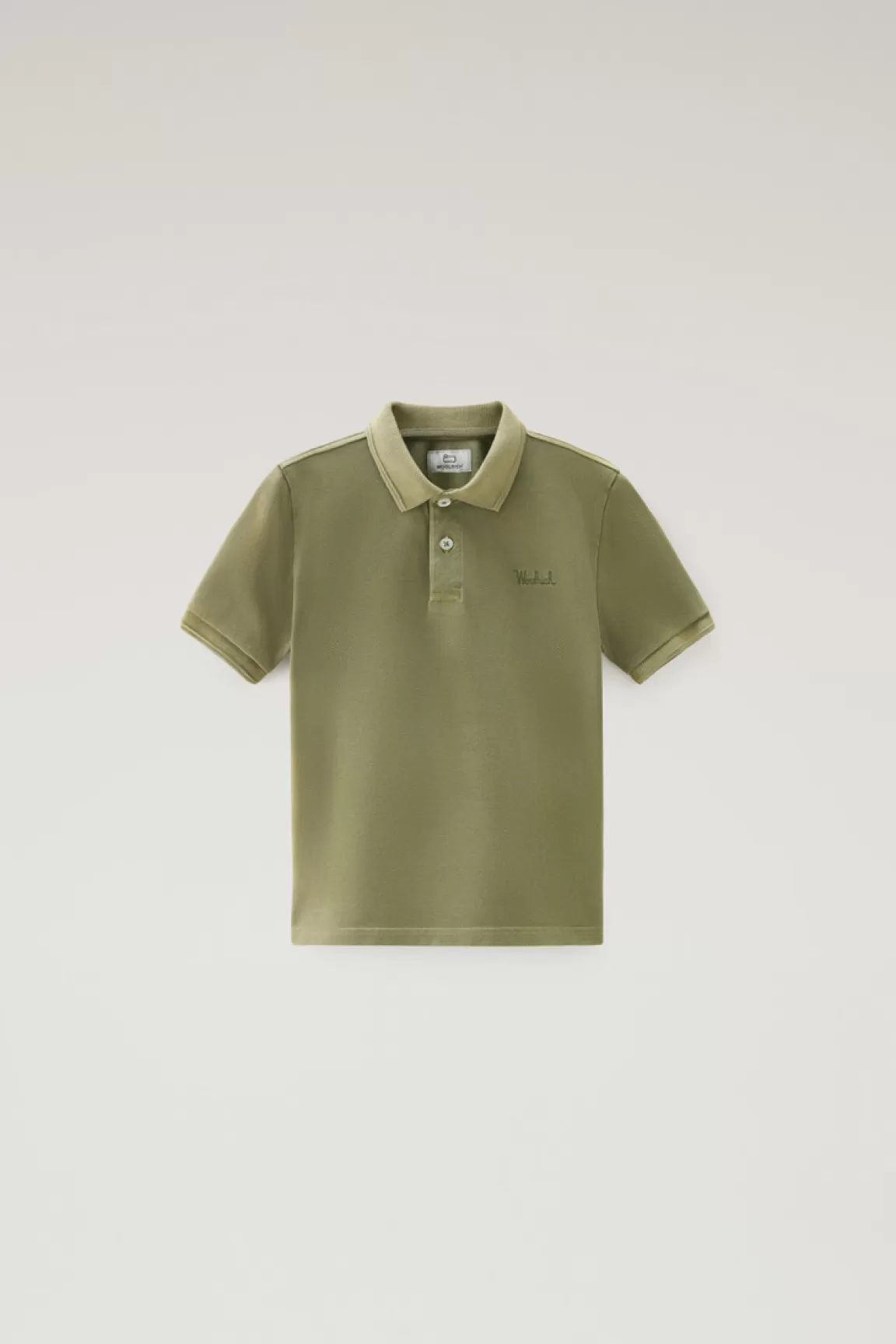Bambino Woolrich Abbigliamento>Polo Mackinack Da Bambino Tinta In Capo In Cotone Elasticizzato