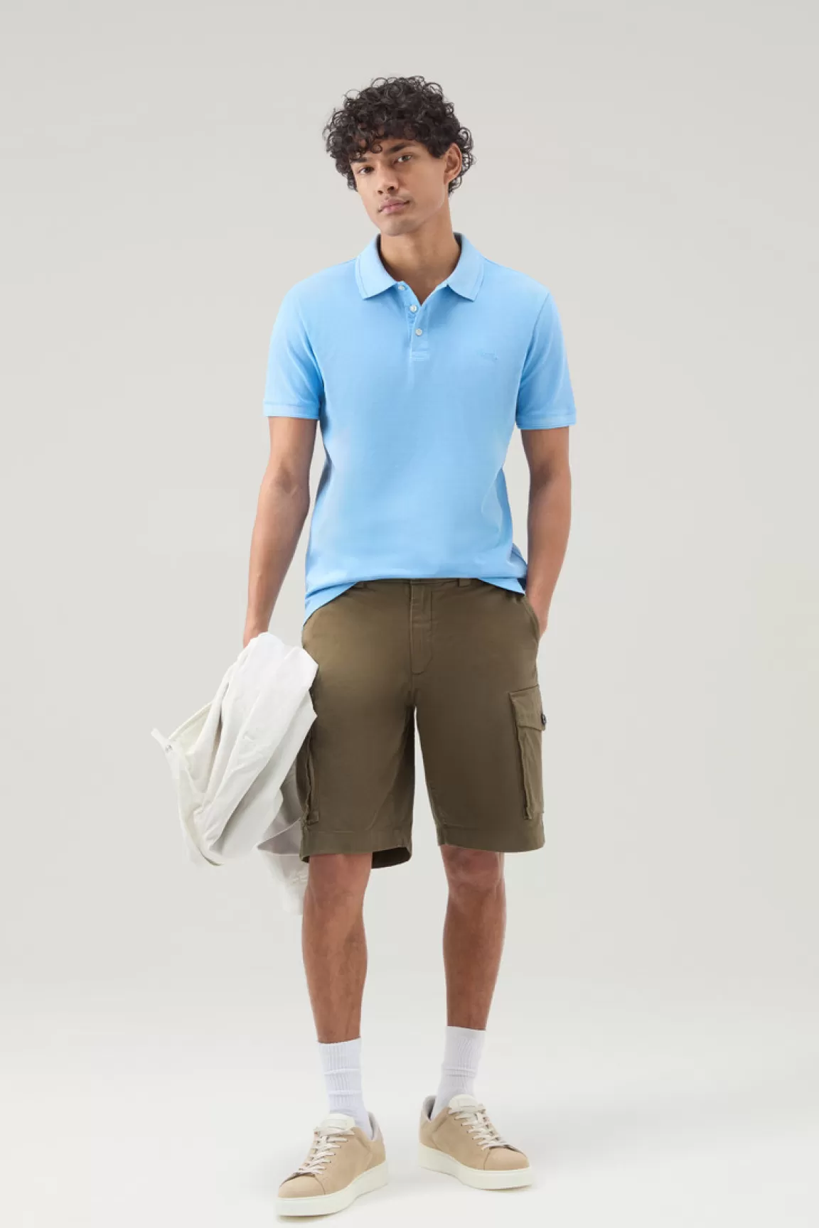 Uomo Woolrich Polo>Polo Mackinack Tinta In Capo In Piqué Di Cotone Elasticizzato