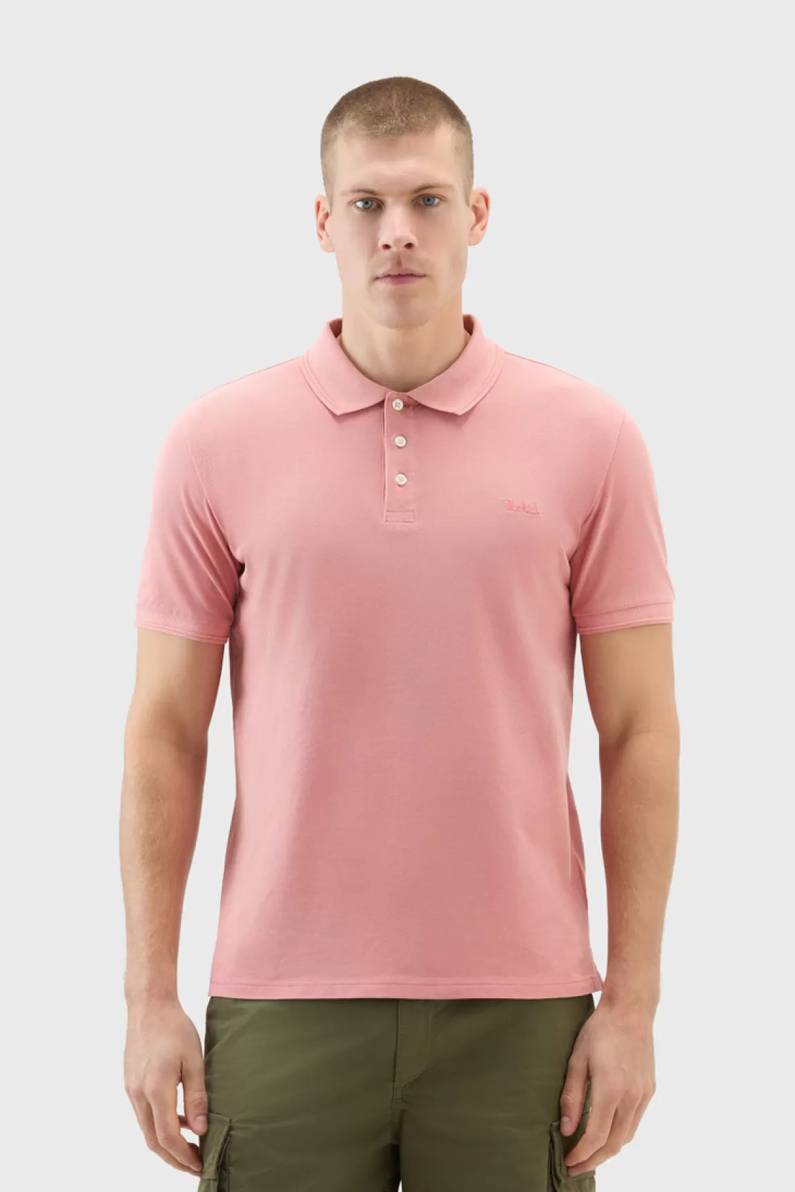 Uomo Woolrich Polo>Polo Mackinack Tinta In Capo In Piqué Di Cotone Elasticizzato