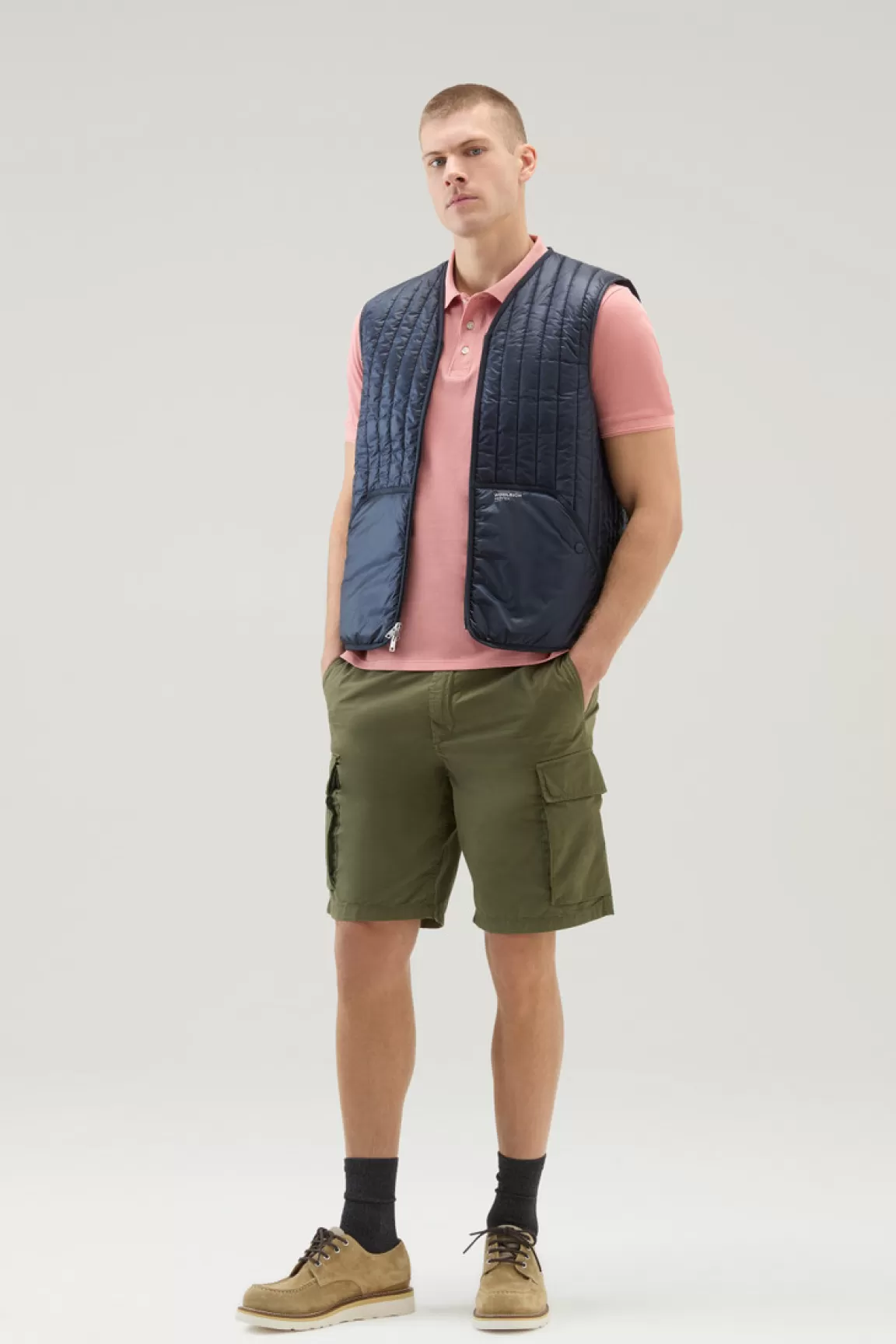 Uomo Woolrich Polo>Polo Mackinack Tinta In Capo In Piqué Di Cotone Elasticizzato