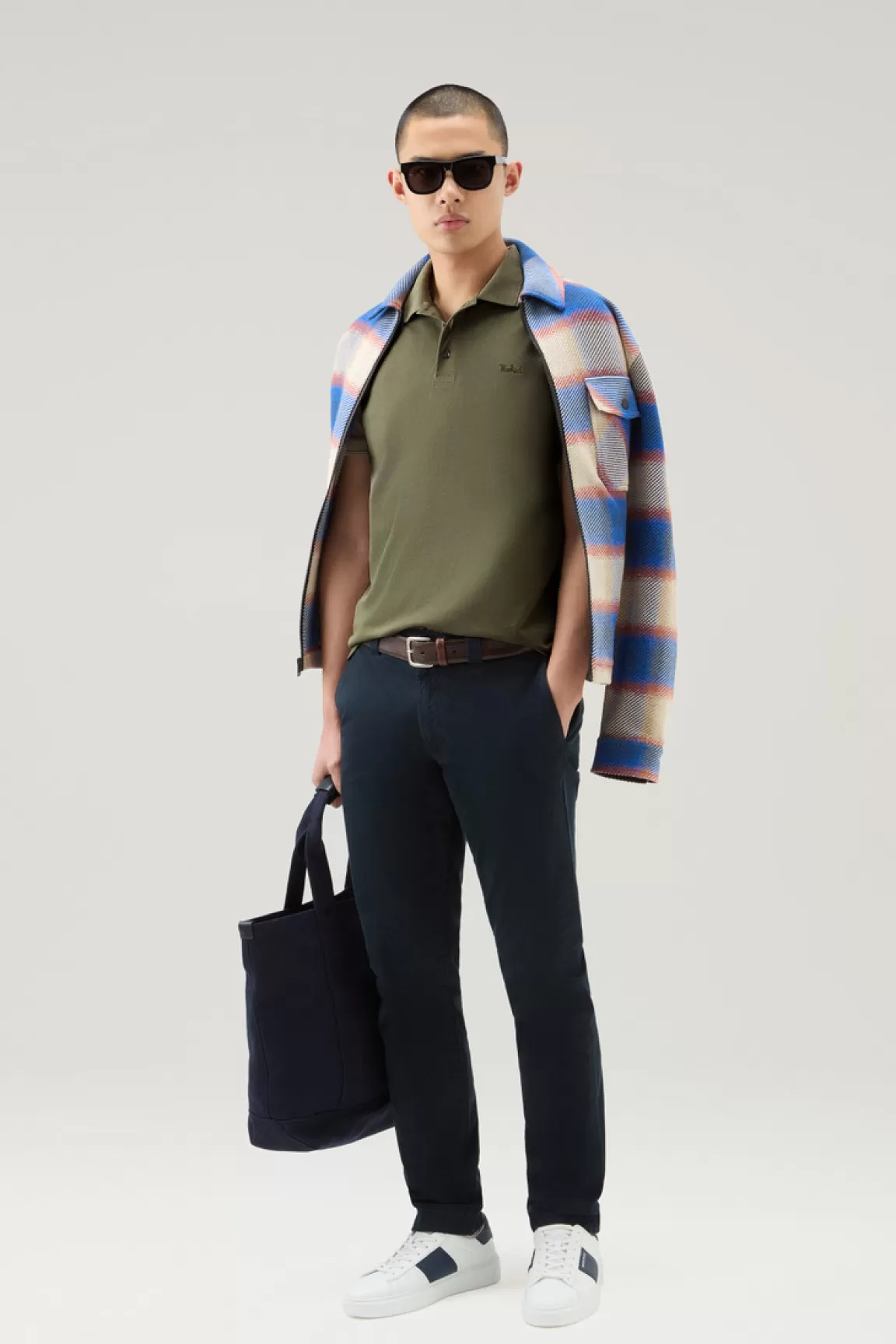 Uomo Woolrich Polo>Polo Mackinack Tinta In Capo In Piqué Di Cotone Elasticizzato