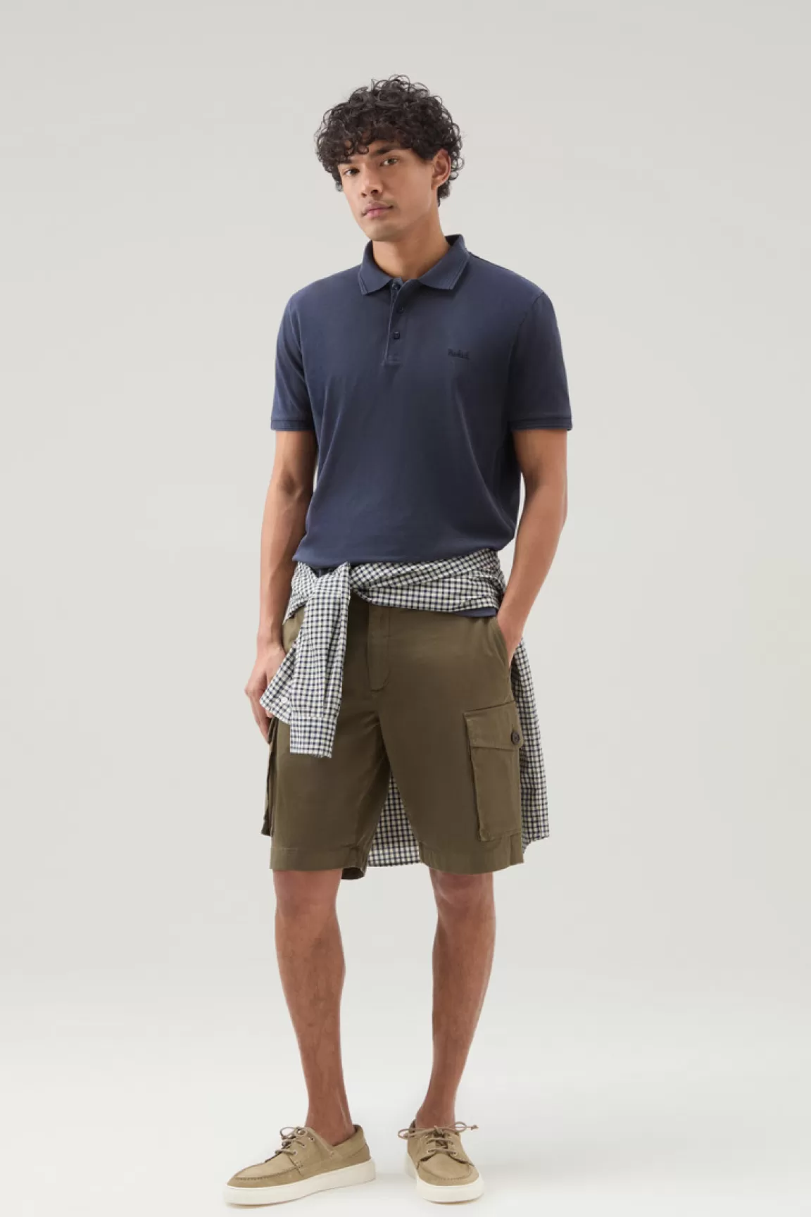 Uomo Woolrich Polo>Polo Mackinack Tinta In Capo In Piqué Di Cotone Elasticizzato