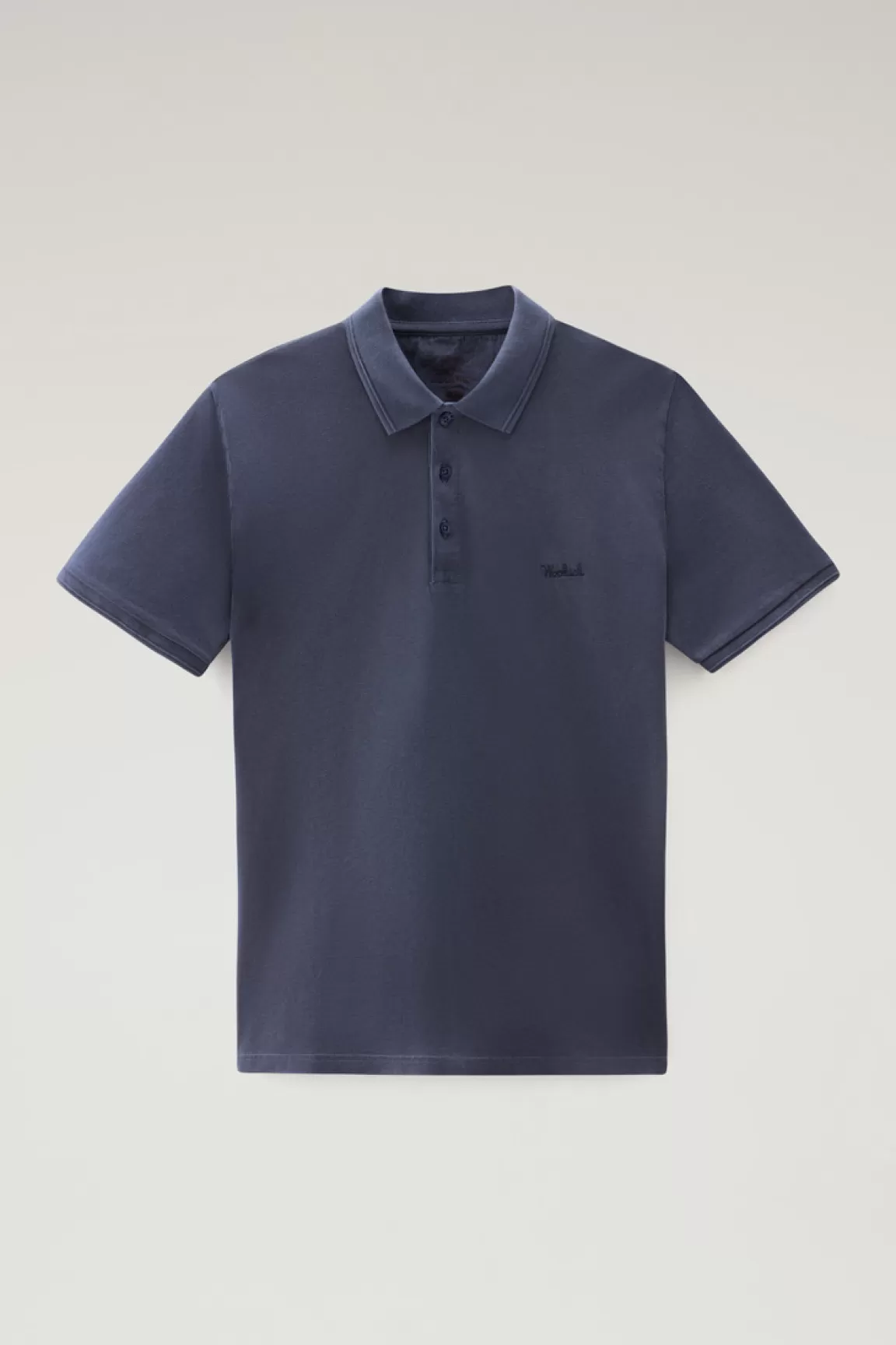 Uomo Woolrich Polo>Polo Mackinack Tinta In Capo In Piqué Di Cotone Elasticizzato