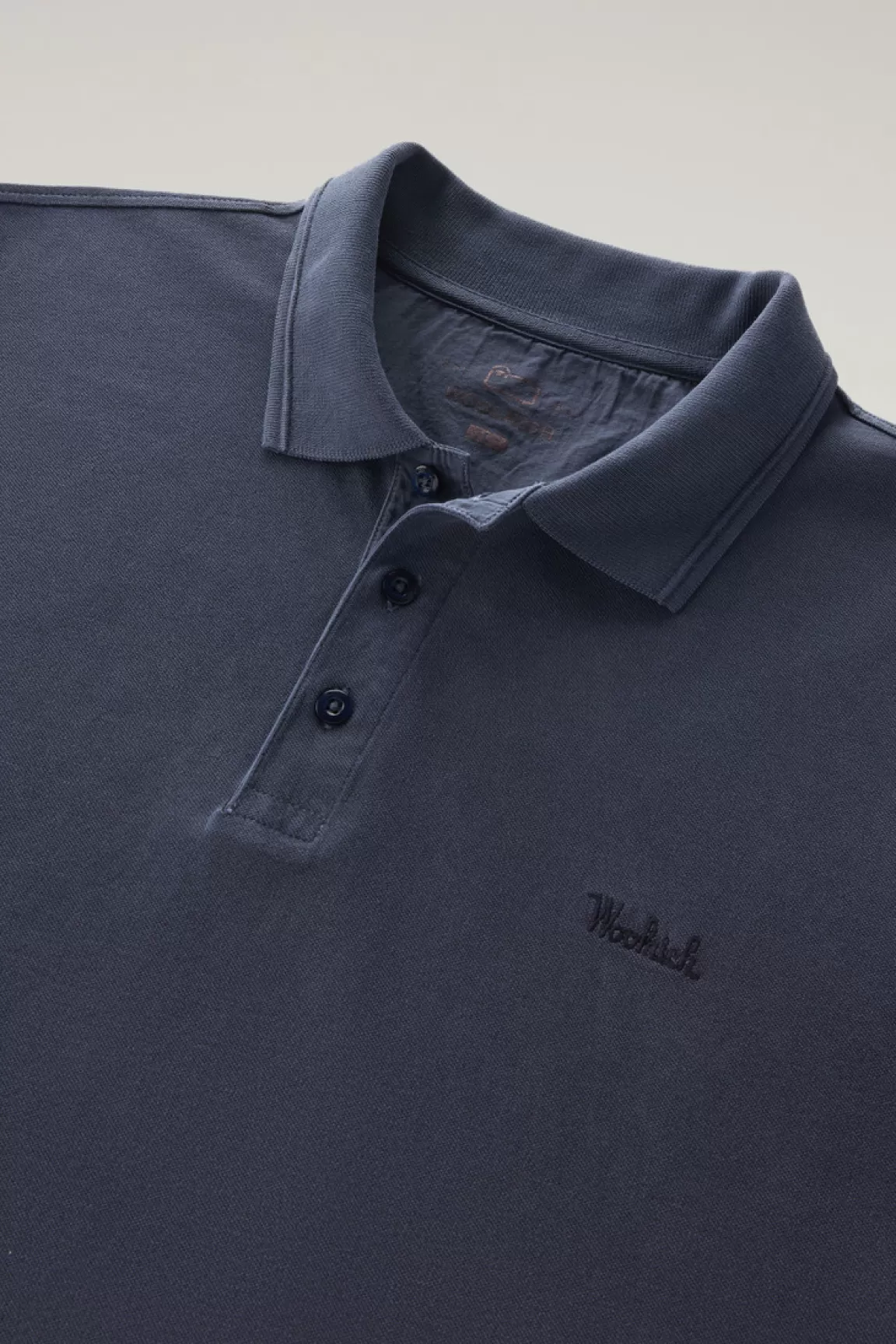 Uomo Woolrich Polo>Polo Mackinack Tinta In Capo In Piqué Di Cotone Elasticizzato