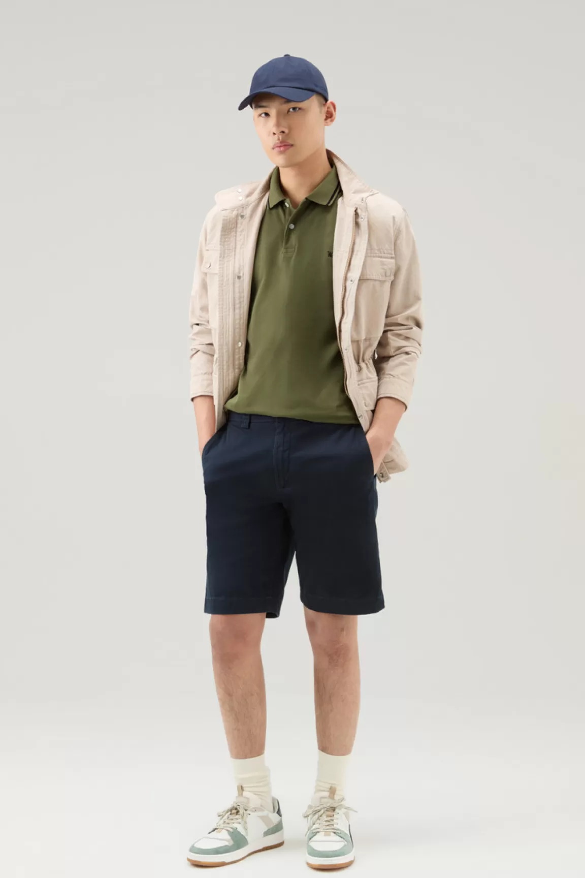 Uomo Woolrich Polo>Polo Monterey In Piquet Di Cotone Elasticizzato Con Bordi A Righe
