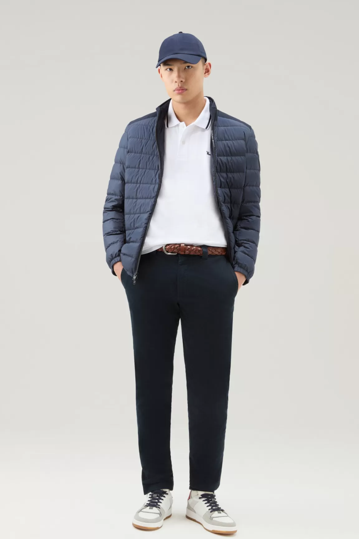 Uomo Woolrich Polo>Polo Monterey In Piquet Di Cotone Elasticizzato Con Bordi A Righe
