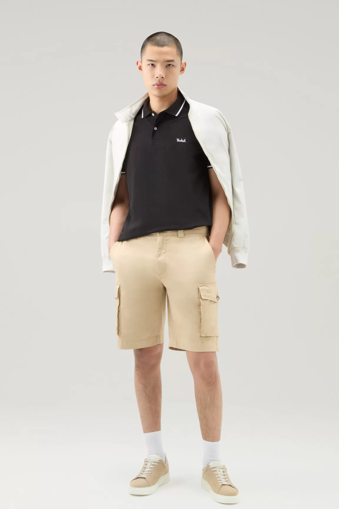 Uomo Woolrich Polo>Polo Monterey In Piquet Di Cotone Elasticizzato Con Bordi A Righe