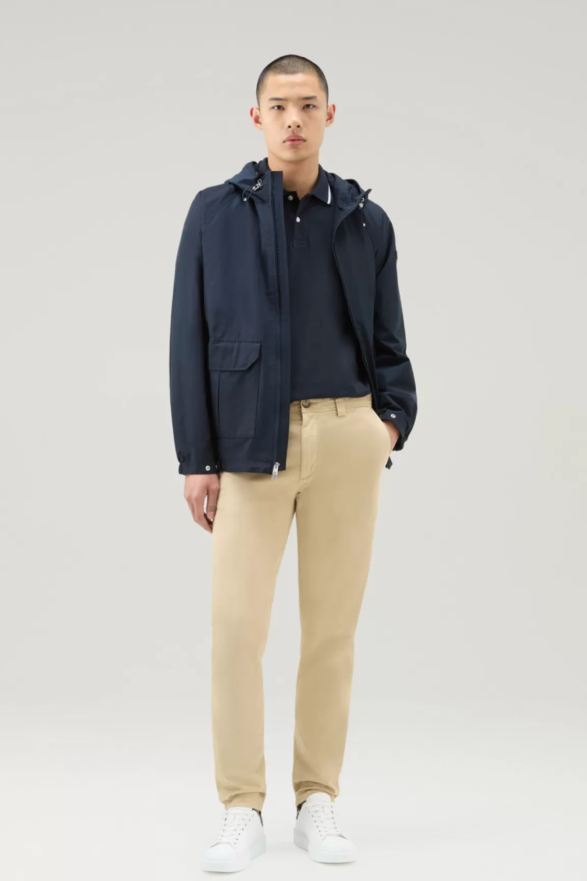 Uomo Woolrich Polo>Polo Monterey In Piquet Di Cotone Elasticizzato Con Bordi A Righe