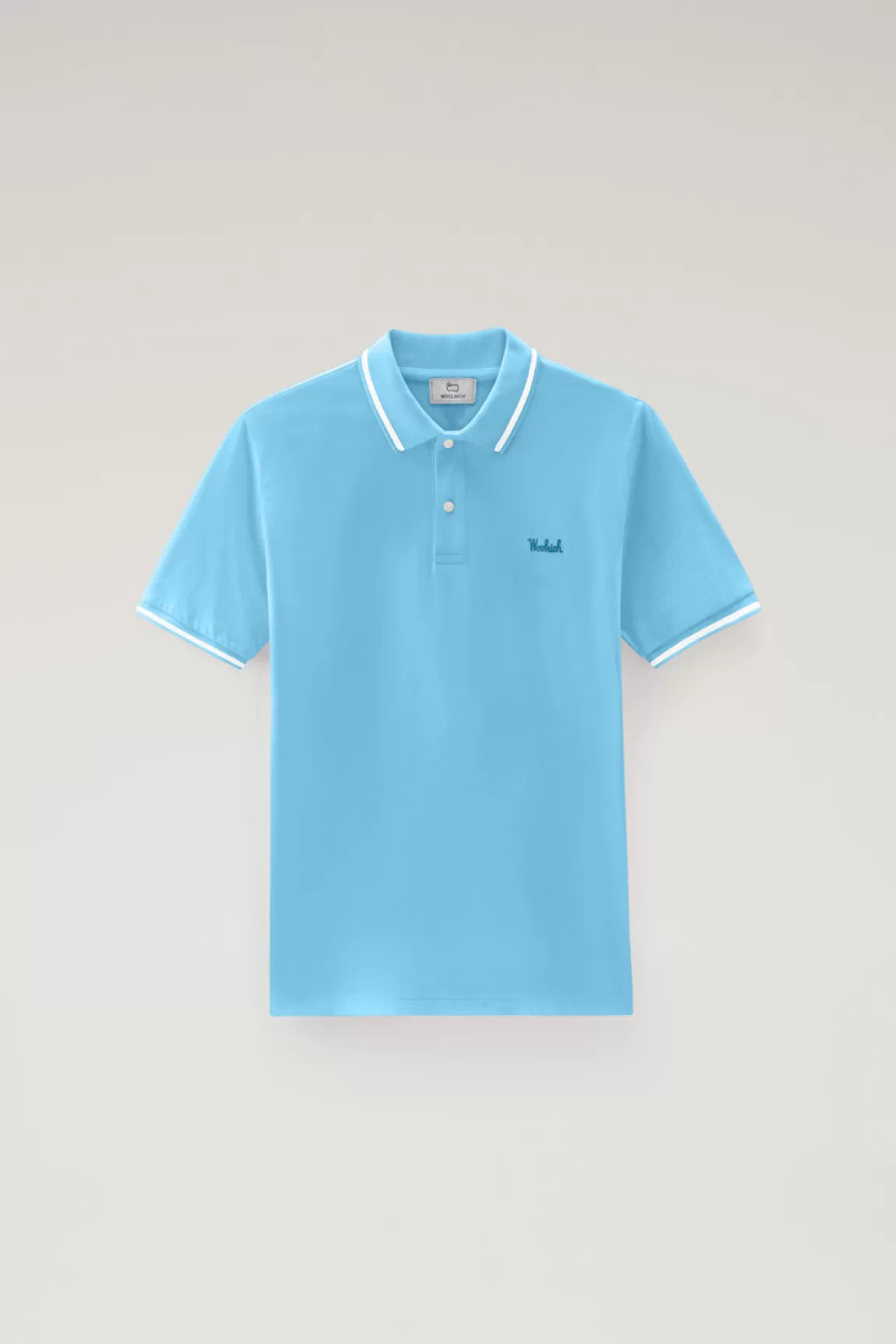 Uomo Woolrich Polo>Polo Monterey In Piquet Di Cotone Elasticizzato Con Bordi A Righe