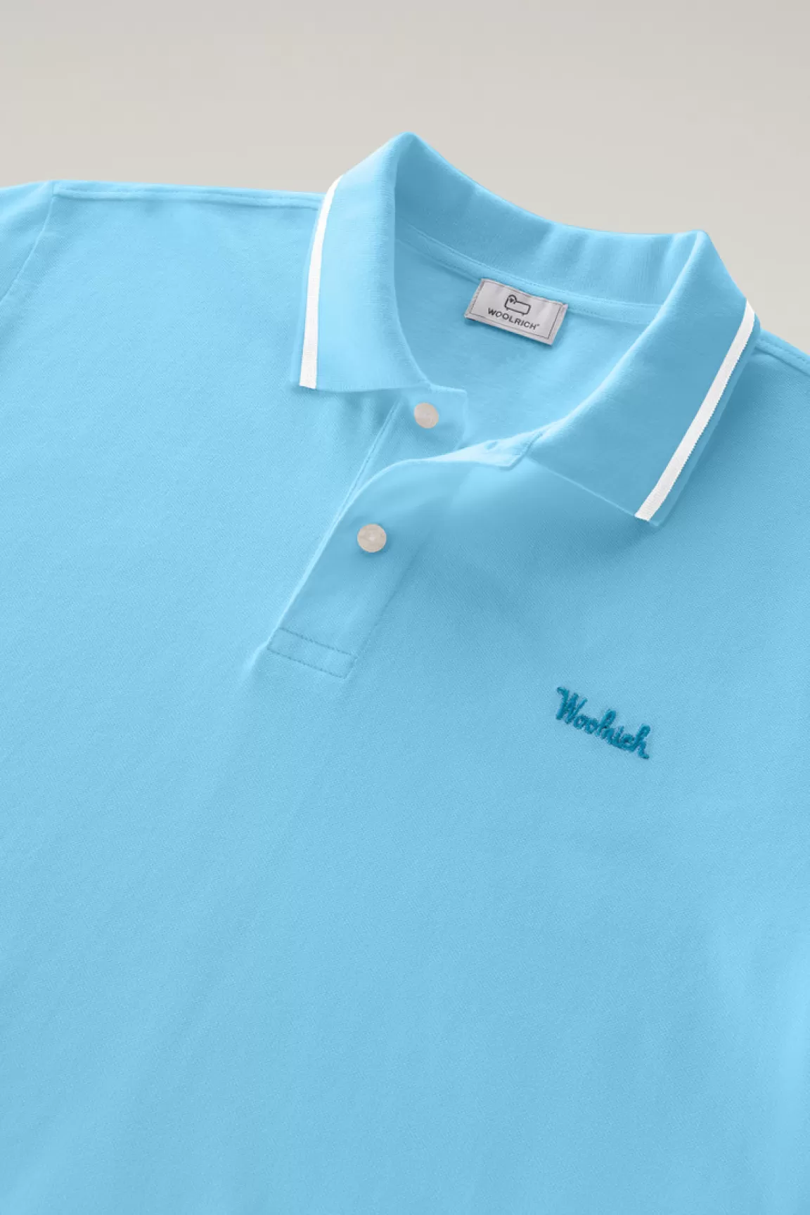 Uomo Woolrich Polo>Polo Monterey In Piquet Di Cotone Elasticizzato Con Bordi A Righe