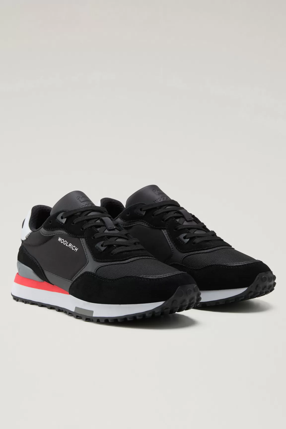 Uomo Woolrich Sneakers>Retro Sneakers In Pelle Con Dettagli In Nylon