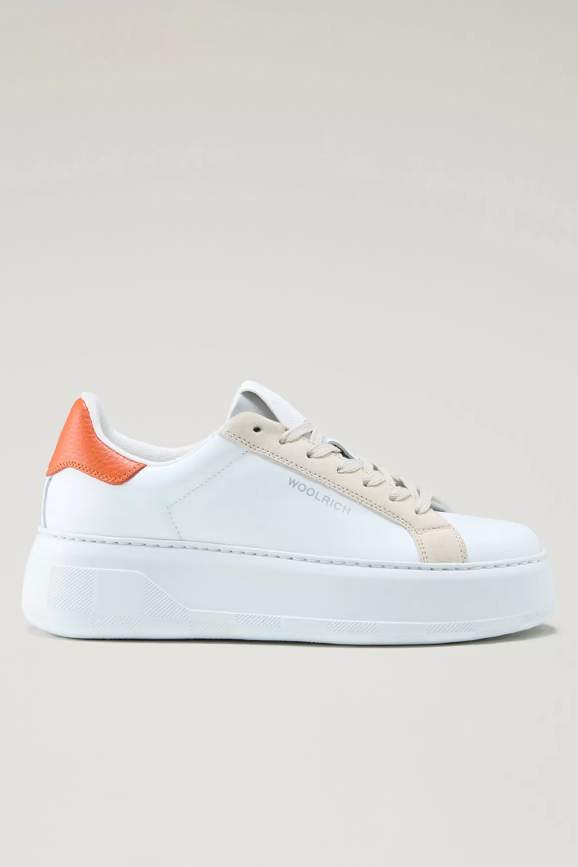 Donna Woolrich Sneakers>Sneakers Chunky Court In Pelle Con Dettagli A Contrasto
