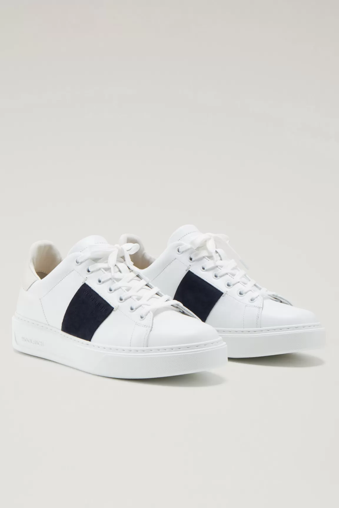 Uomo Woolrich Sneakers>Sneakers Classic Court In Pelle Con Banda In Pelle Scamosciata