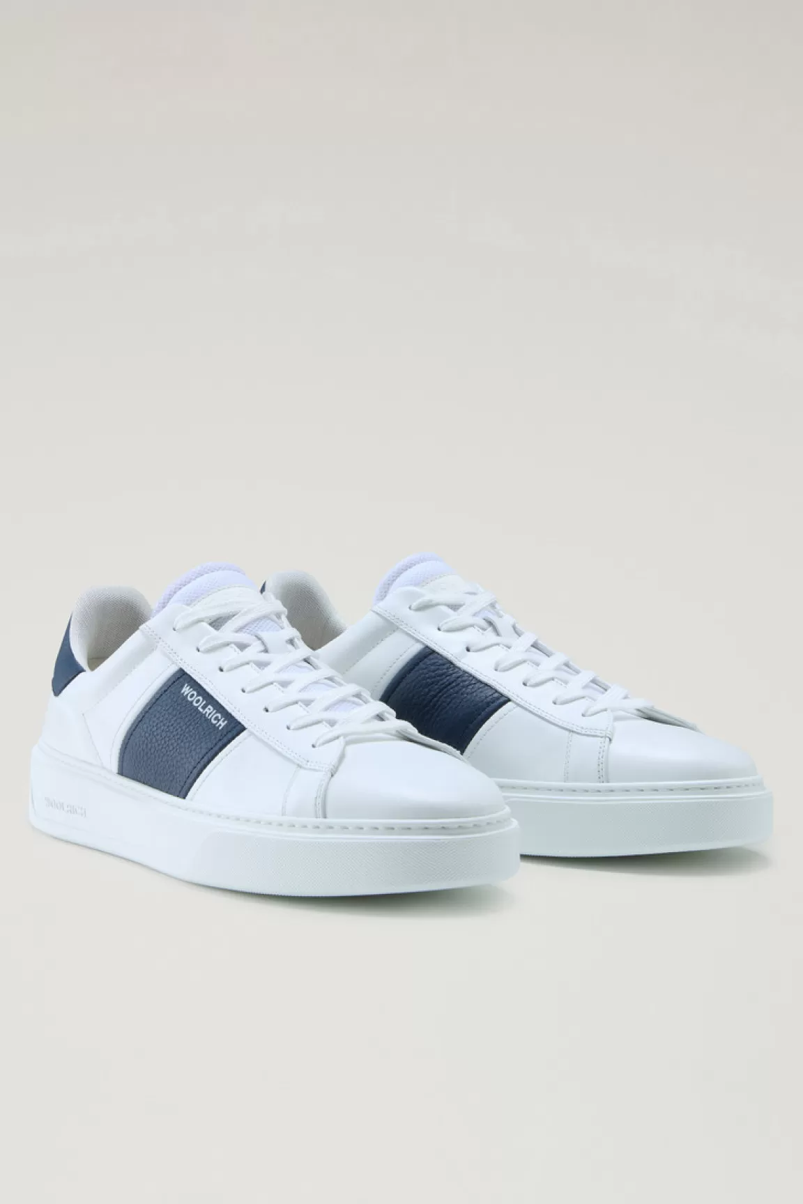Uomo Woolrich Sneakers>Sneakers Classic Court In Pelle Con Dettagli A Contrasto