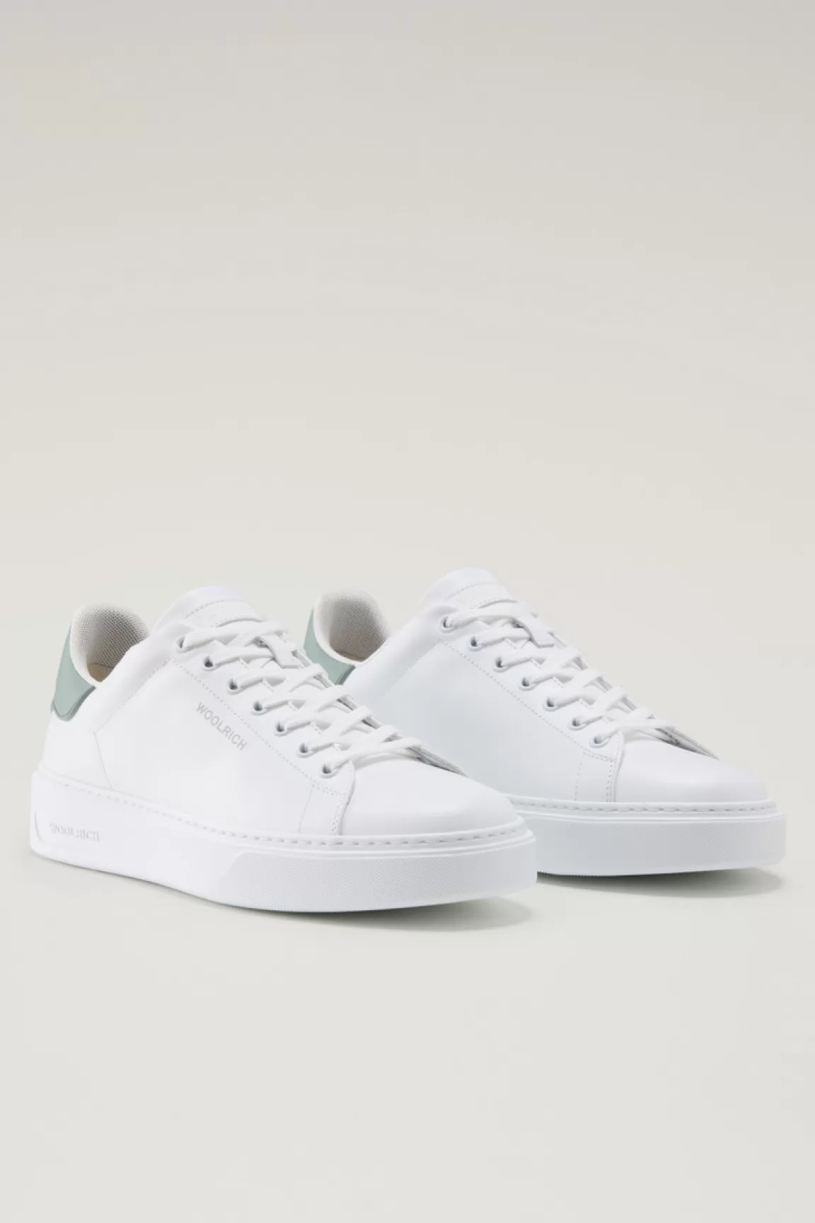 Uomo Woolrich Sneakers>Sneakers Classic Court In Pelle Con Toppa A Contrasto