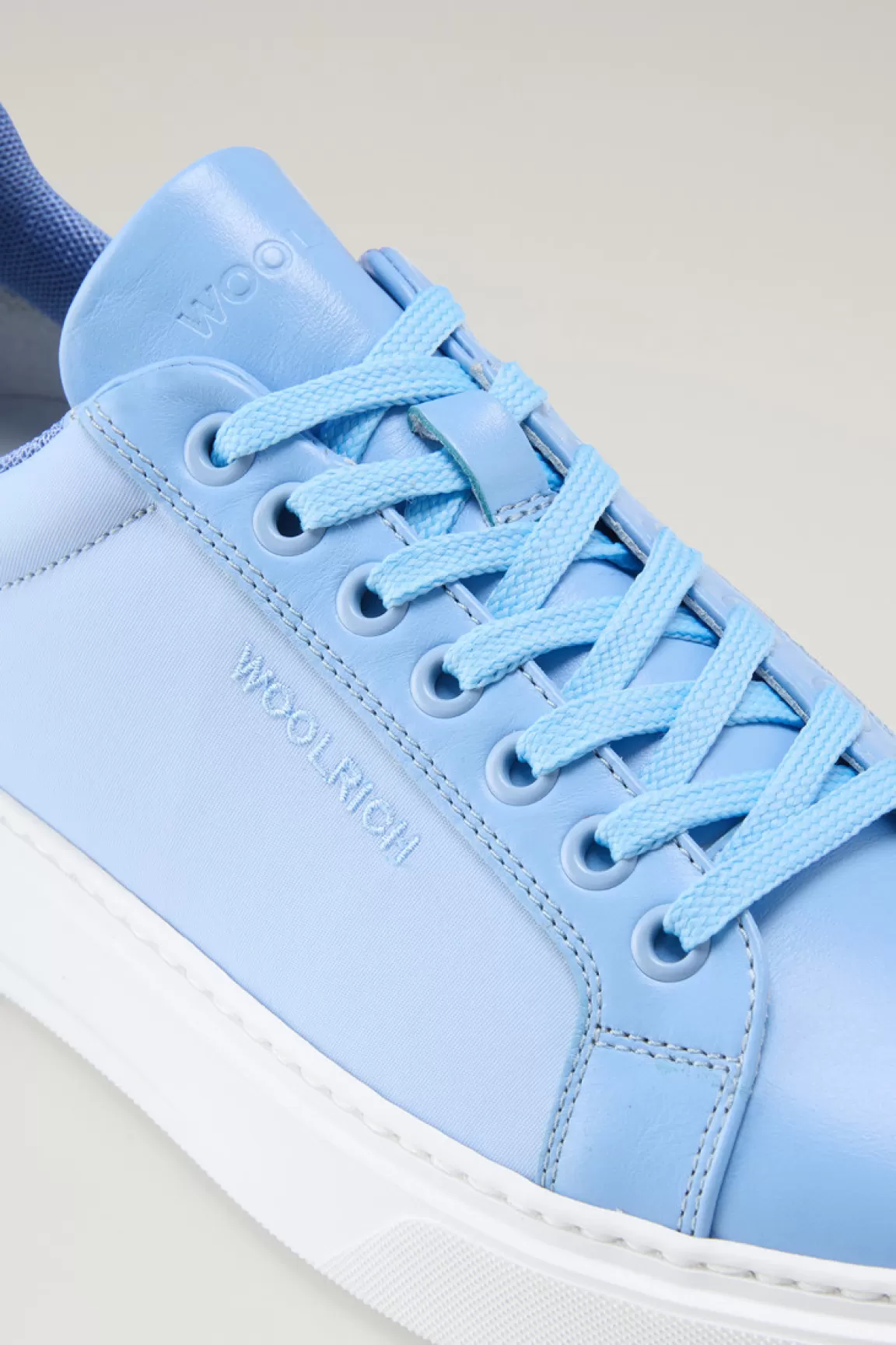 Donna Woolrich Sneakers>Sneakers Classic Court In Tessuto Tecnico Con Dettagli In Pelle