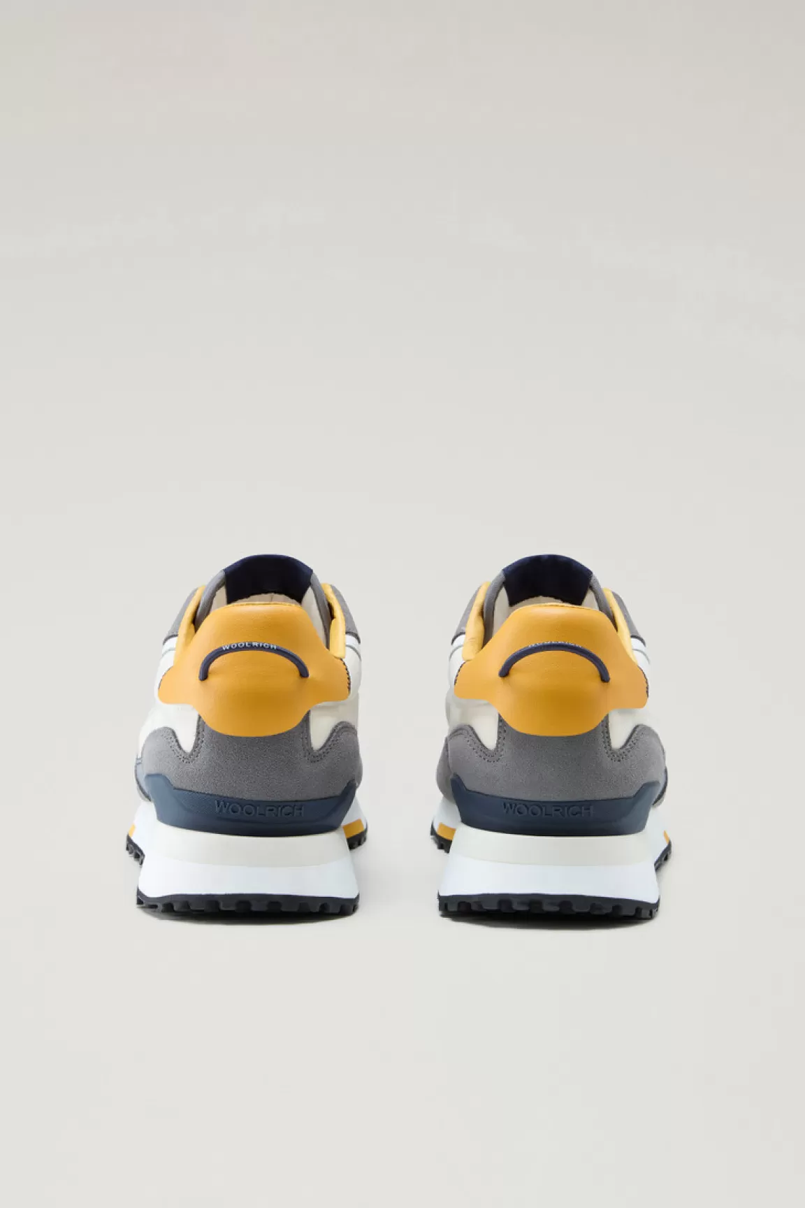 Uomo Woolrich Sneakers>Sneakers Retro In Pelle Con Dettagli In Nylon