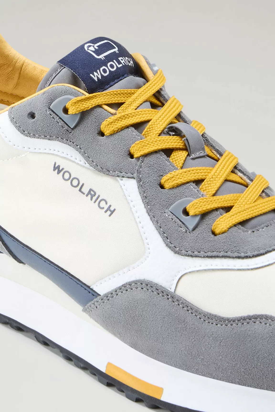 Uomo Woolrich Sneakers>Sneakers Retro In Pelle Con Dettagli In Nylon