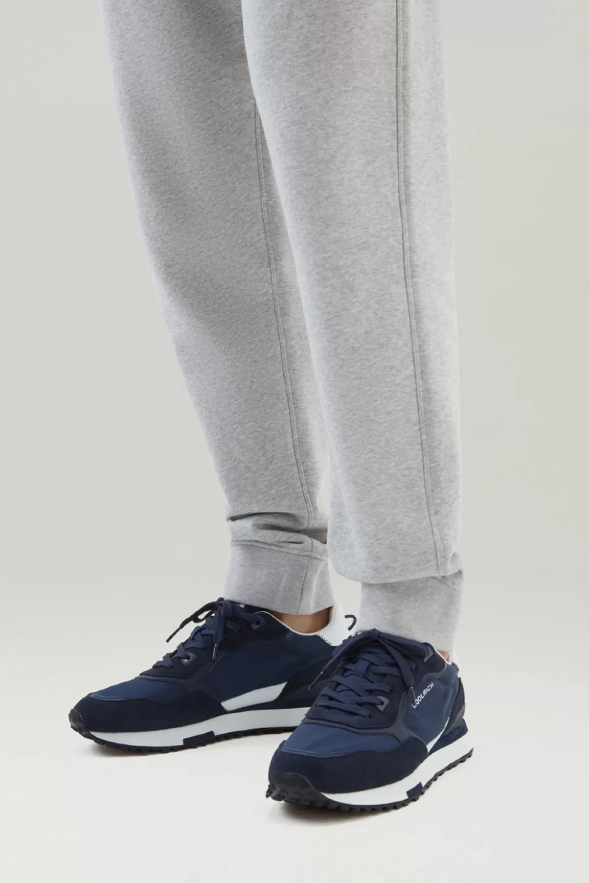 Uomo Woolrich Sneakers>Sneakers Retro In Pelle Con Dettagli In Nylon