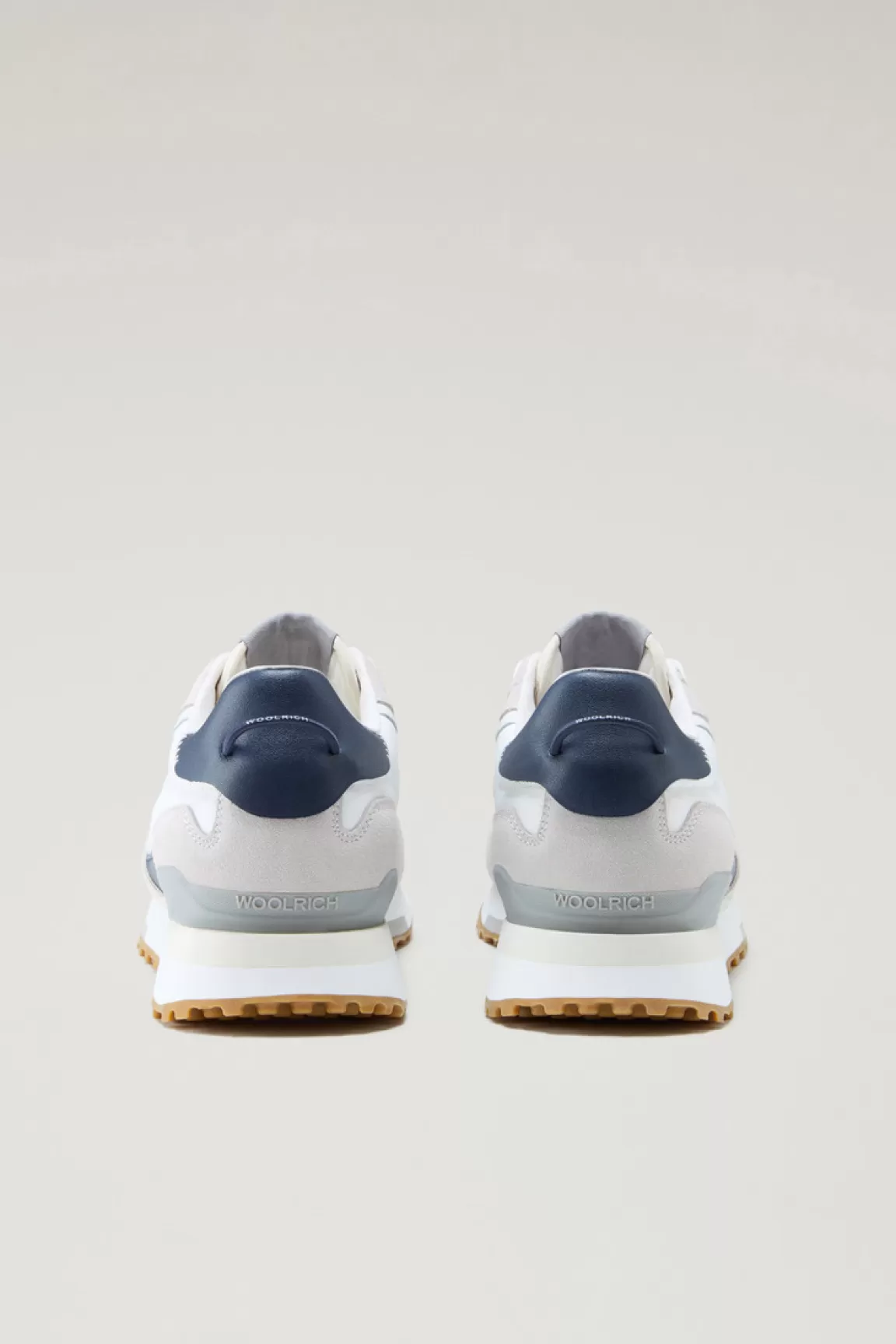 Uomo Woolrich Sneakers>Sneakers Retro In Pelle Con Dettagli In Nylon