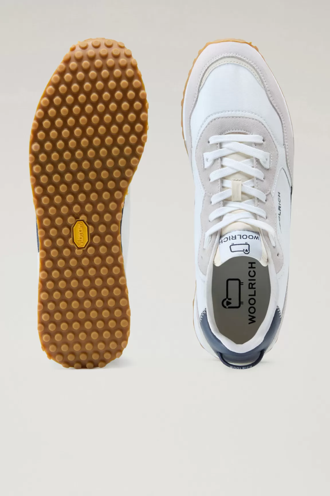Uomo Woolrich Sneakers>Sneakers Retro In Pelle Con Dettagli In Nylon