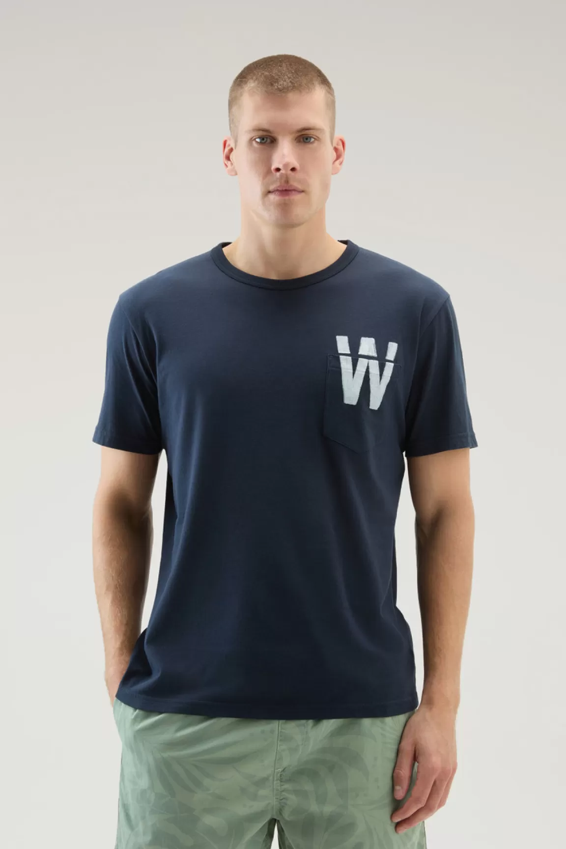 Uomo Woolrich T-shirt>T-shirt In Puro Cotone Con Taschino